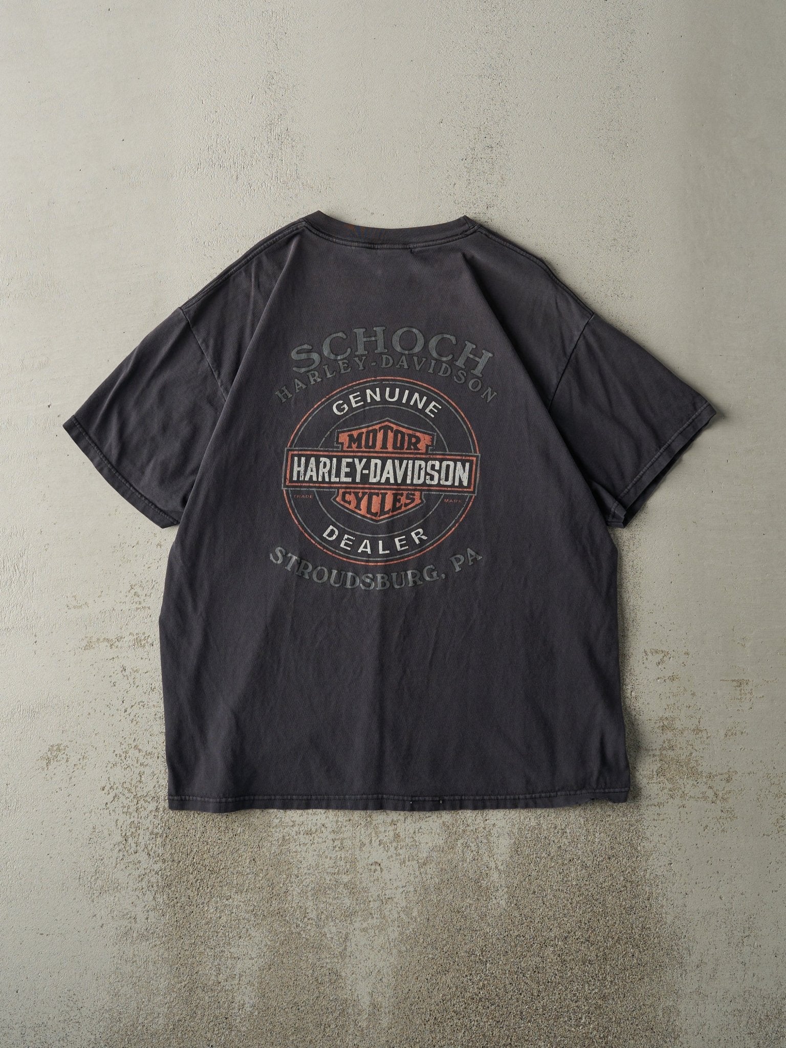 Vintage 08' Faded Black Stroudsburg PA Harley Davidson Tee (L)