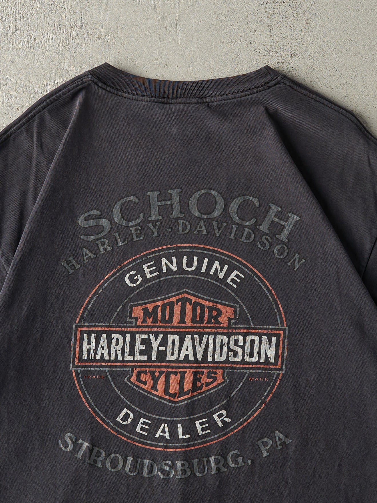 Vintage 08' Faded Black Stroudsburg PA Harley Davidson Tee (L)