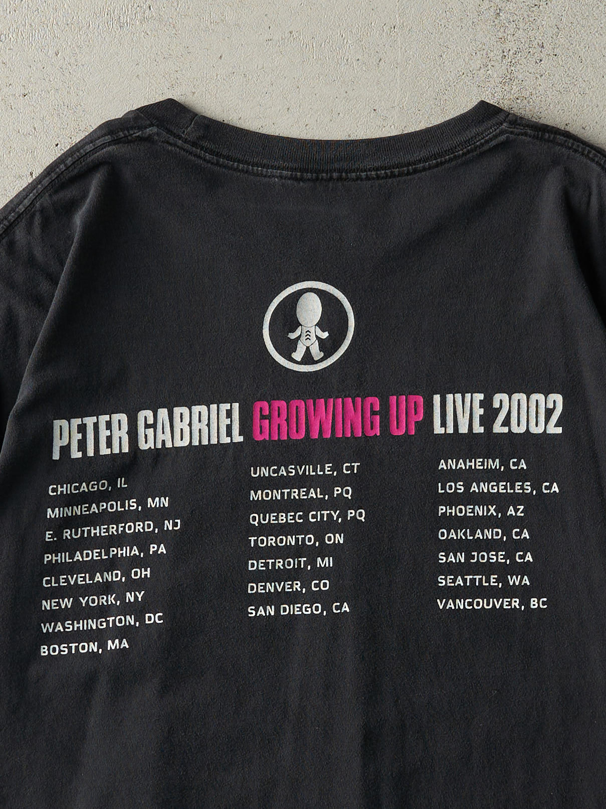 Vintage 02' Black Peter Gabriel Growing Up Tour Tee (XL)