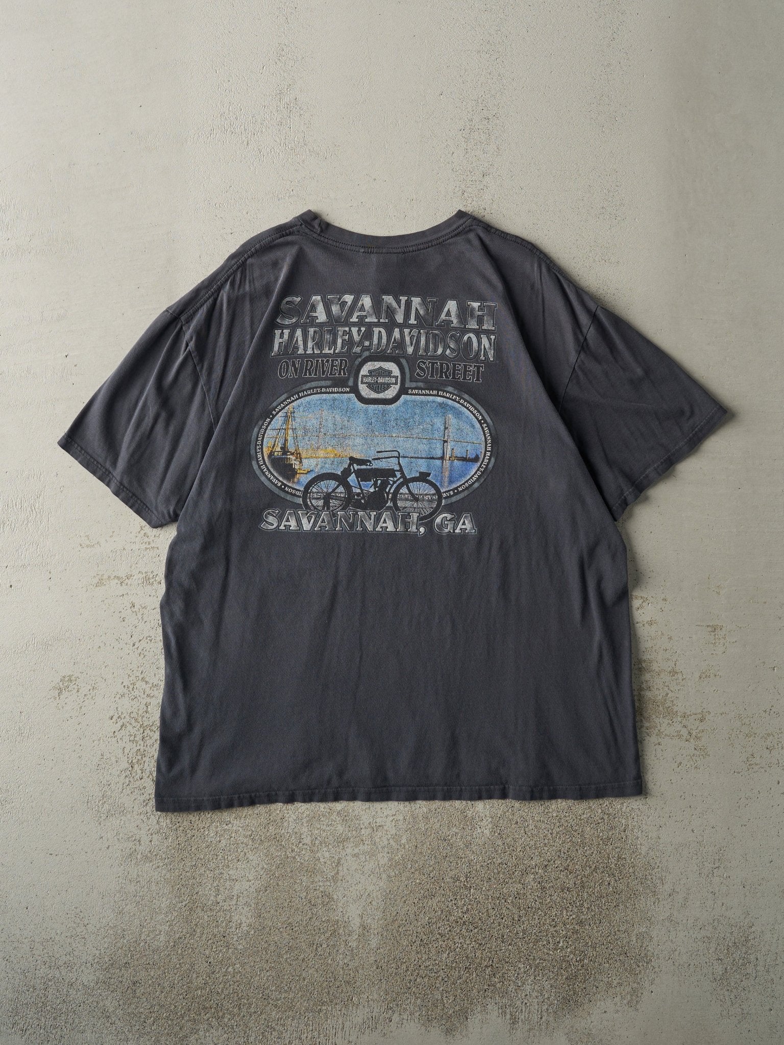 14' Charcoal Grey Savannah, GA Harley Davidson Tee (L/XL)