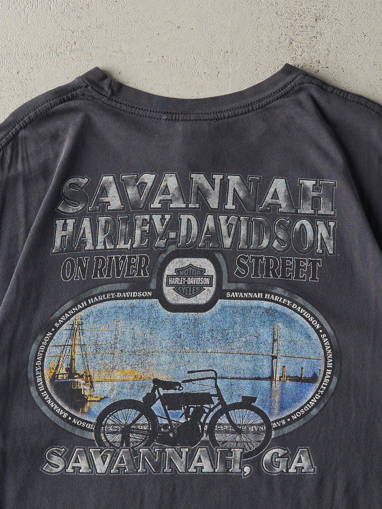 14' Charcoal Grey Savannah, GA Harley Davidson Tee (L/XL)