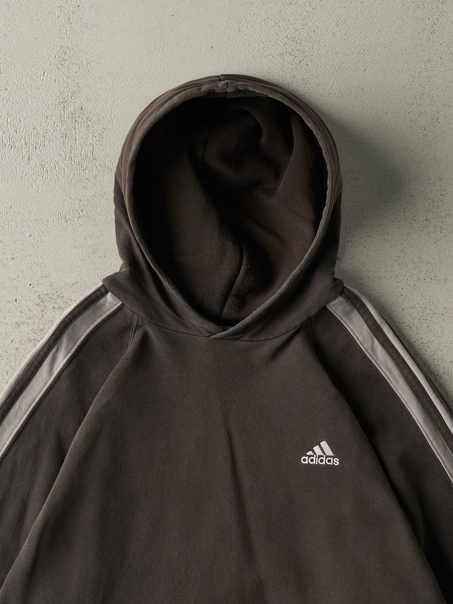 Vintage 90s Charcoal Grey Adidas Embroidered Hoodie (L)