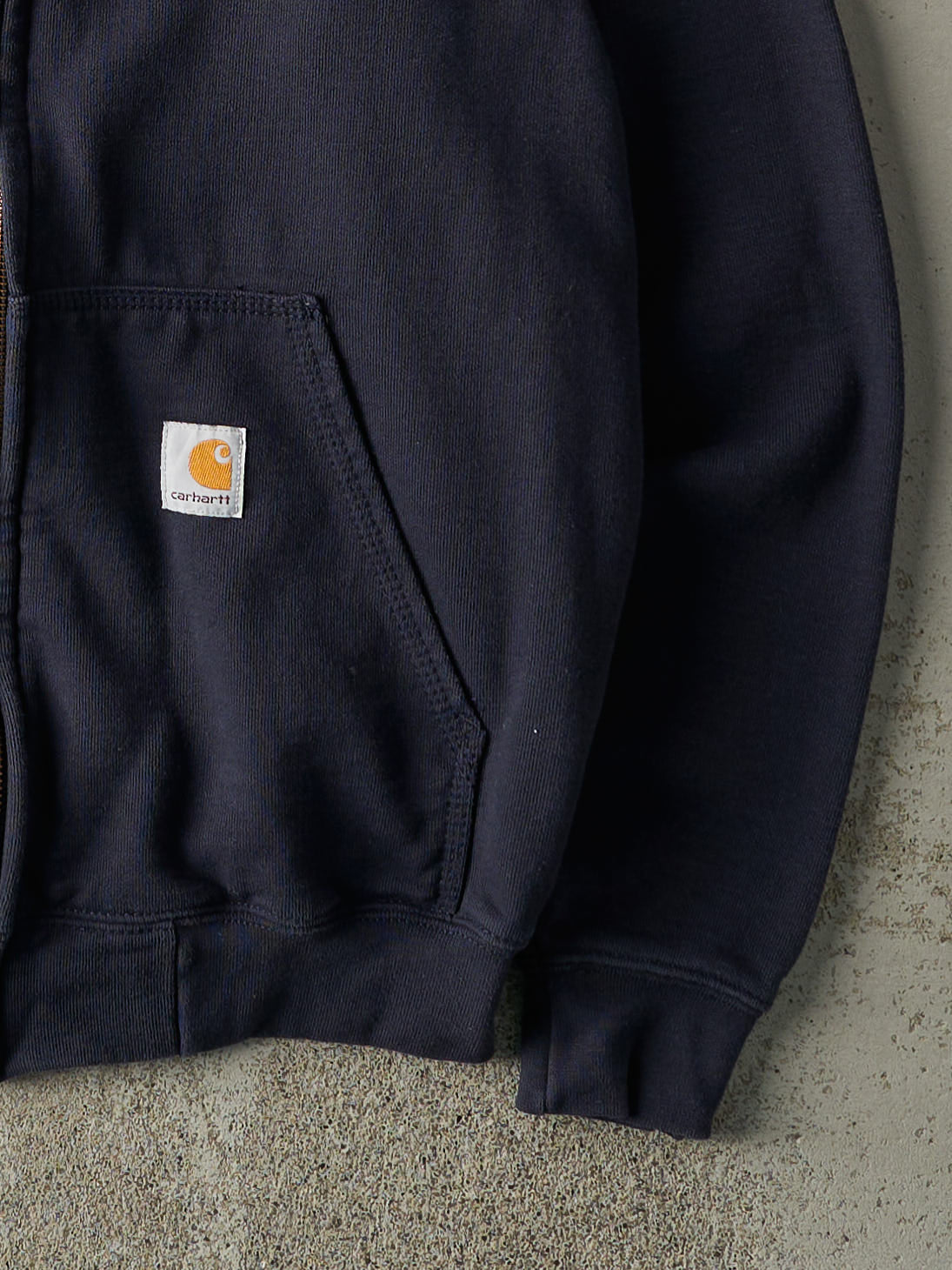 Vintage Y2K Navy Blue Carhartt Zip Up Hoodie (S/M)