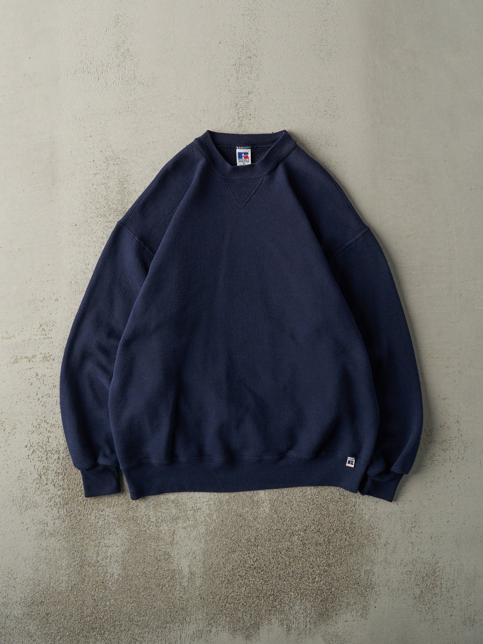 Vintage 90s Navy Blue Blank Russell Athletic Crewneck (L)