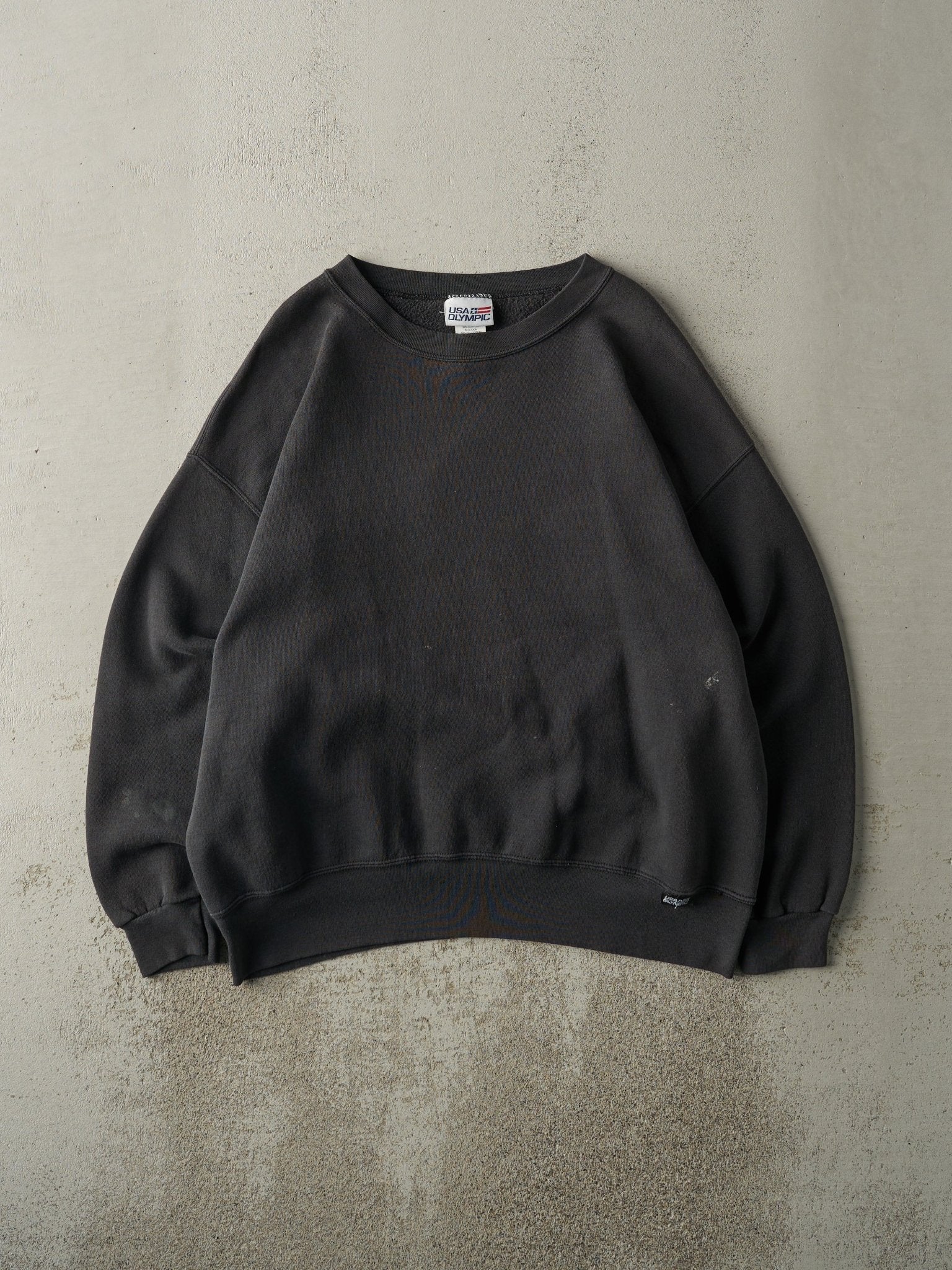 Vintage Y2K Faded Black Blank Crewneck (XL)