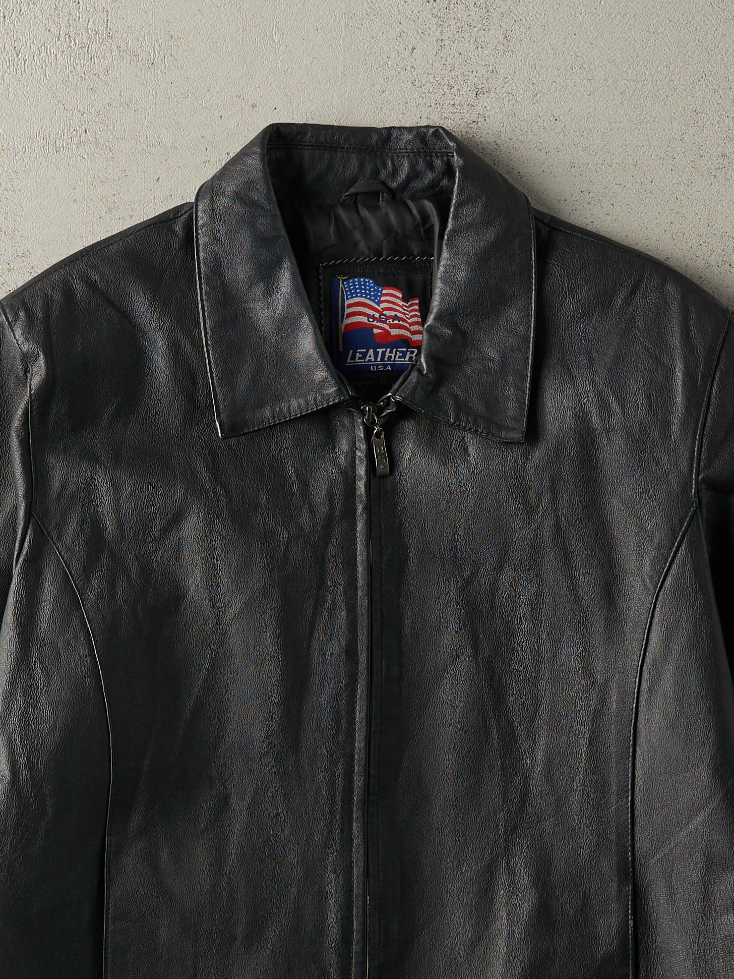 Vintage 90s Black USA Leather Leather Jacket (M)