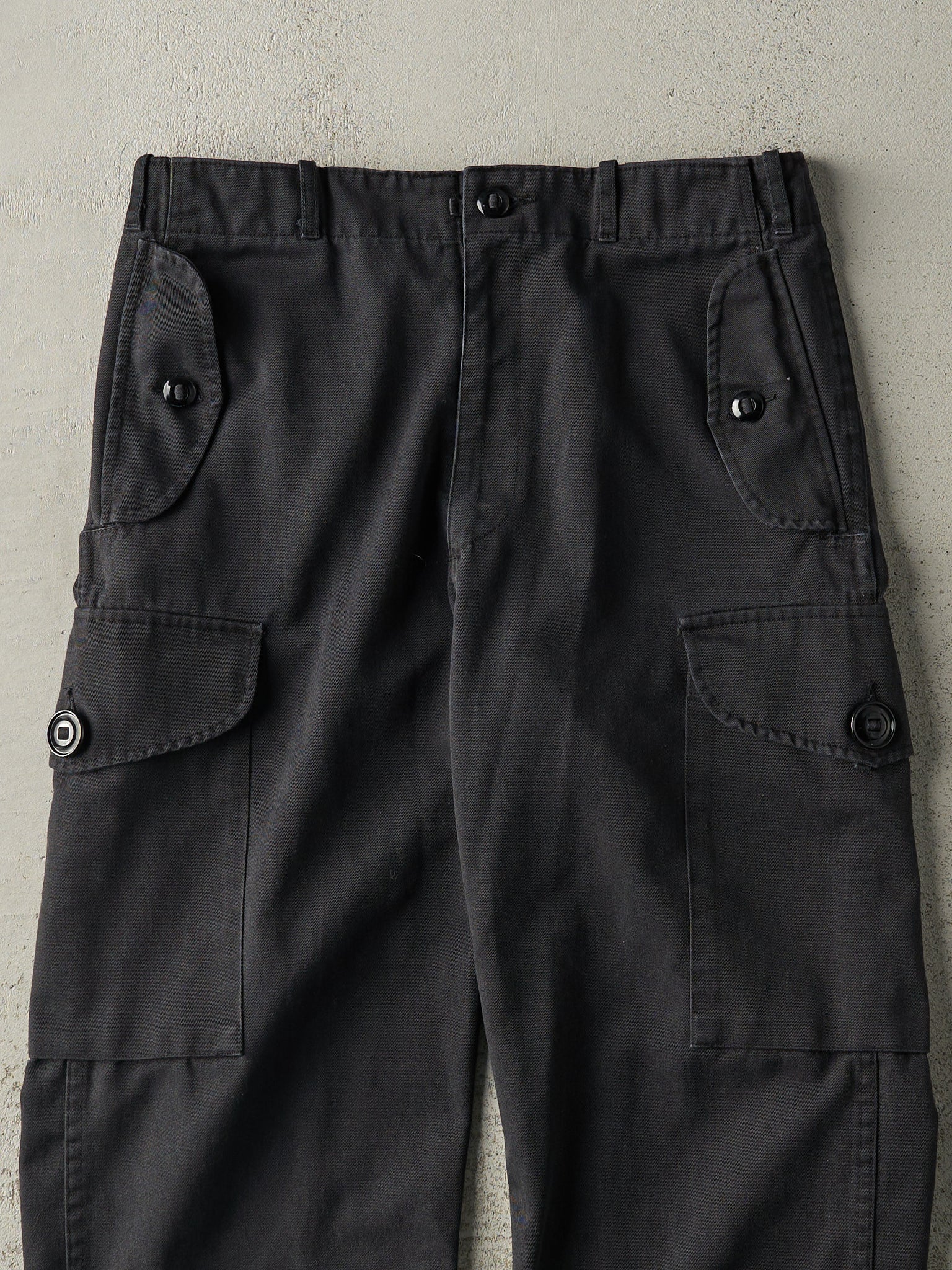 Vintage 90s Faded Black Military Cargo Pants (32x29.5)