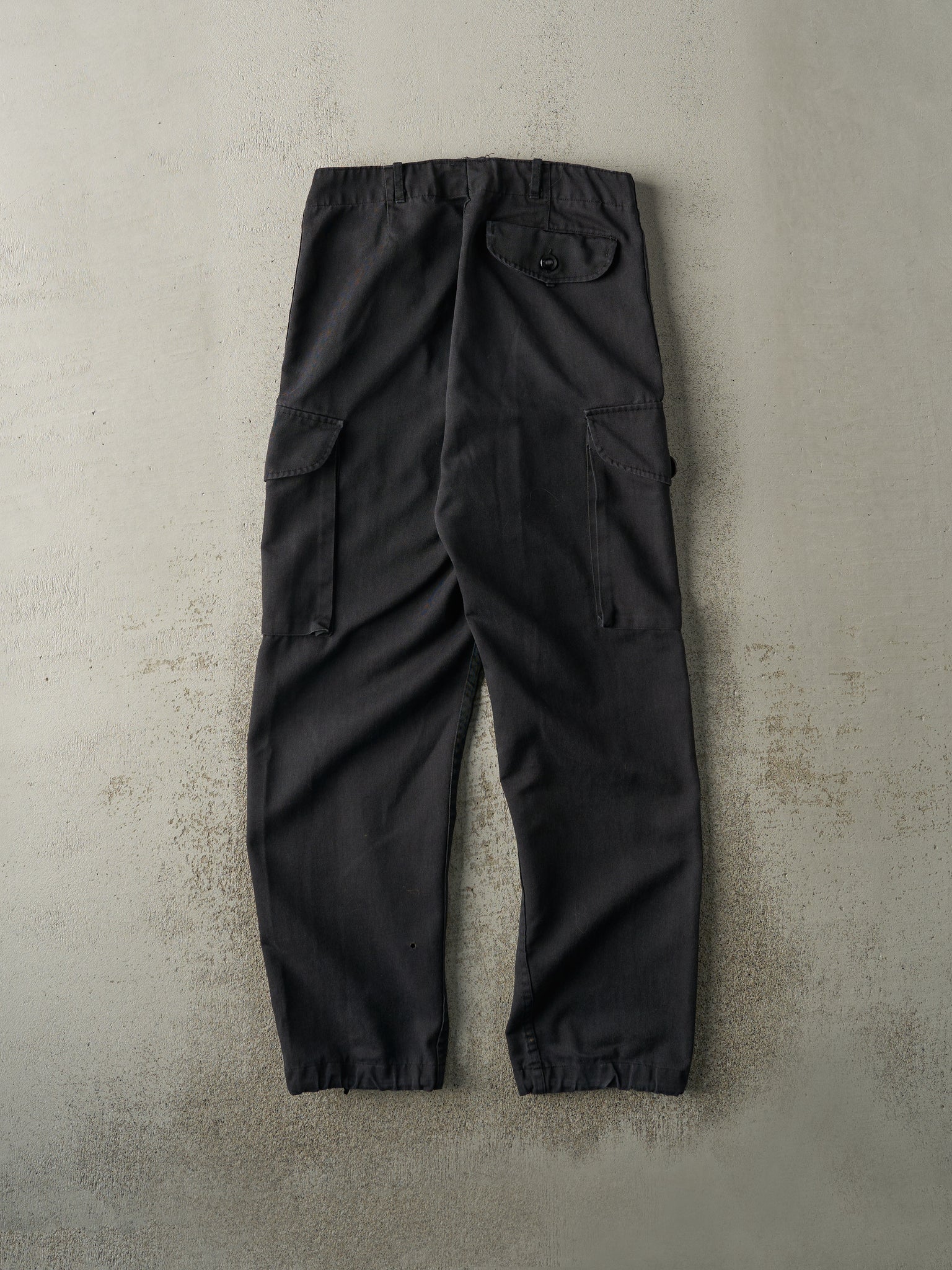 Vintage 90s Faded Black Military Cargo Pants (32x29.5)