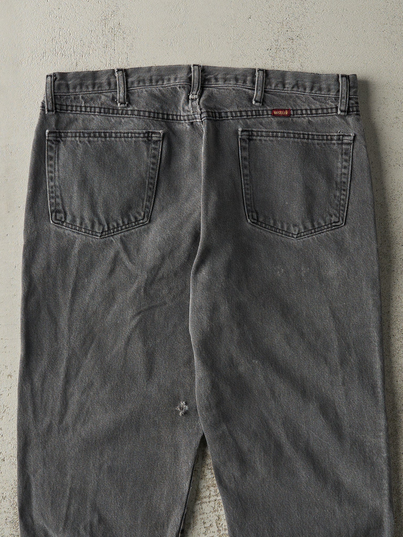 Vintage 90s Grey Rustler Denim Pants (37x28.5)