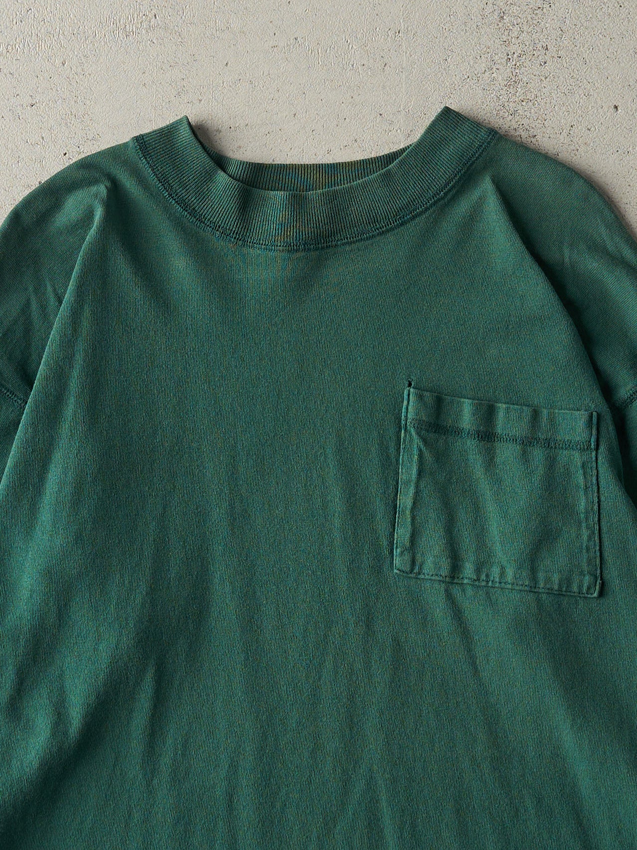 Vintage 90s Green Blank Pocket Long Sleeve (M)