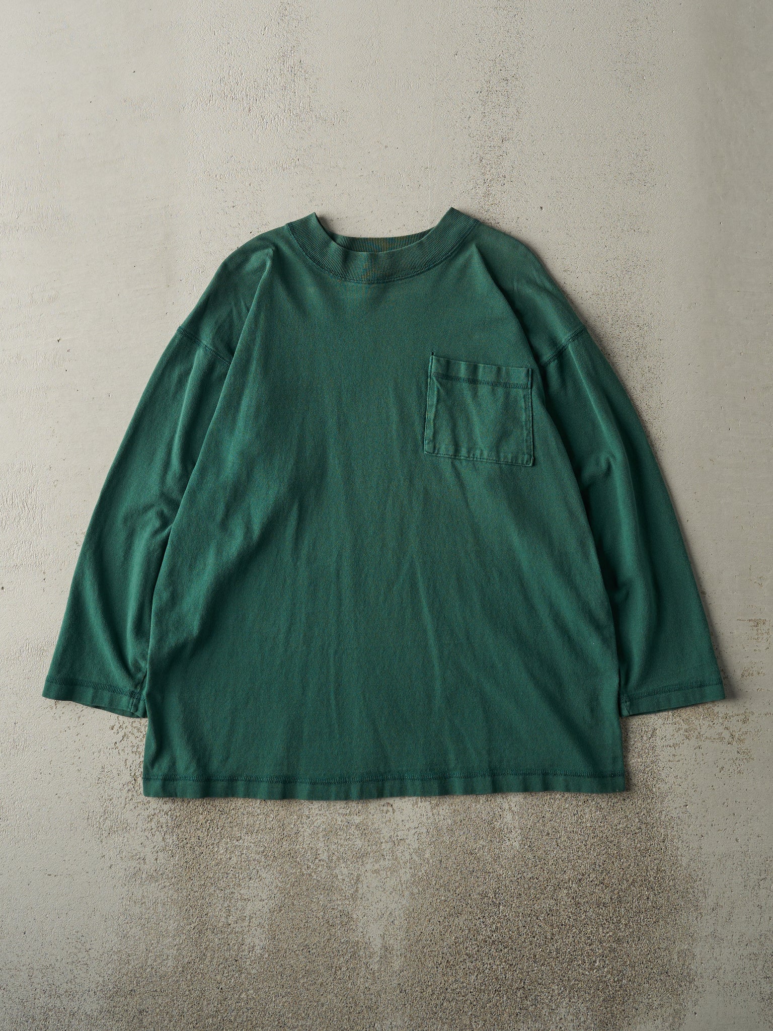 Vintage 90s Green Blank Pocket Long Sleeve (M)