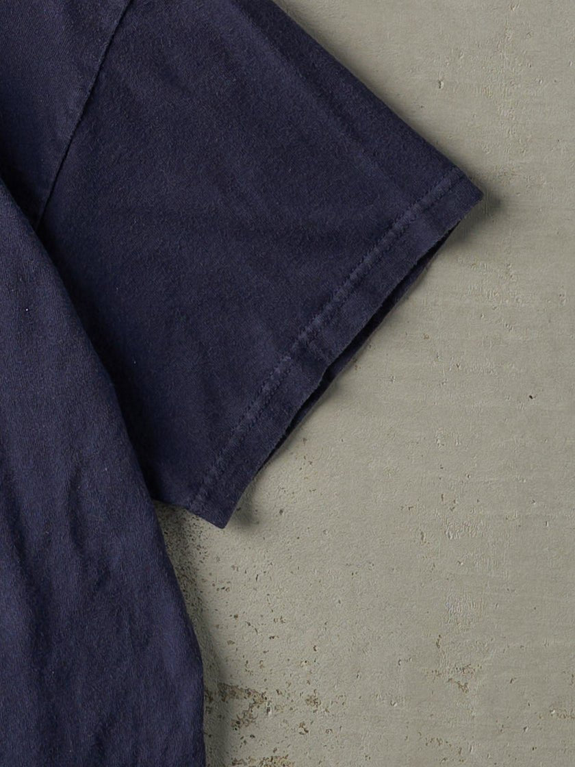 Vintage Y2K Navy Blue Nike Logo Tee (M)