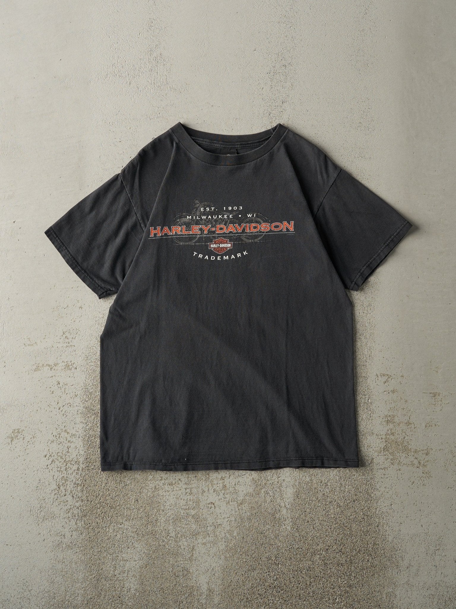 Vintage 01' Faded Black Austin Texas Harley Davidson Tee (M)