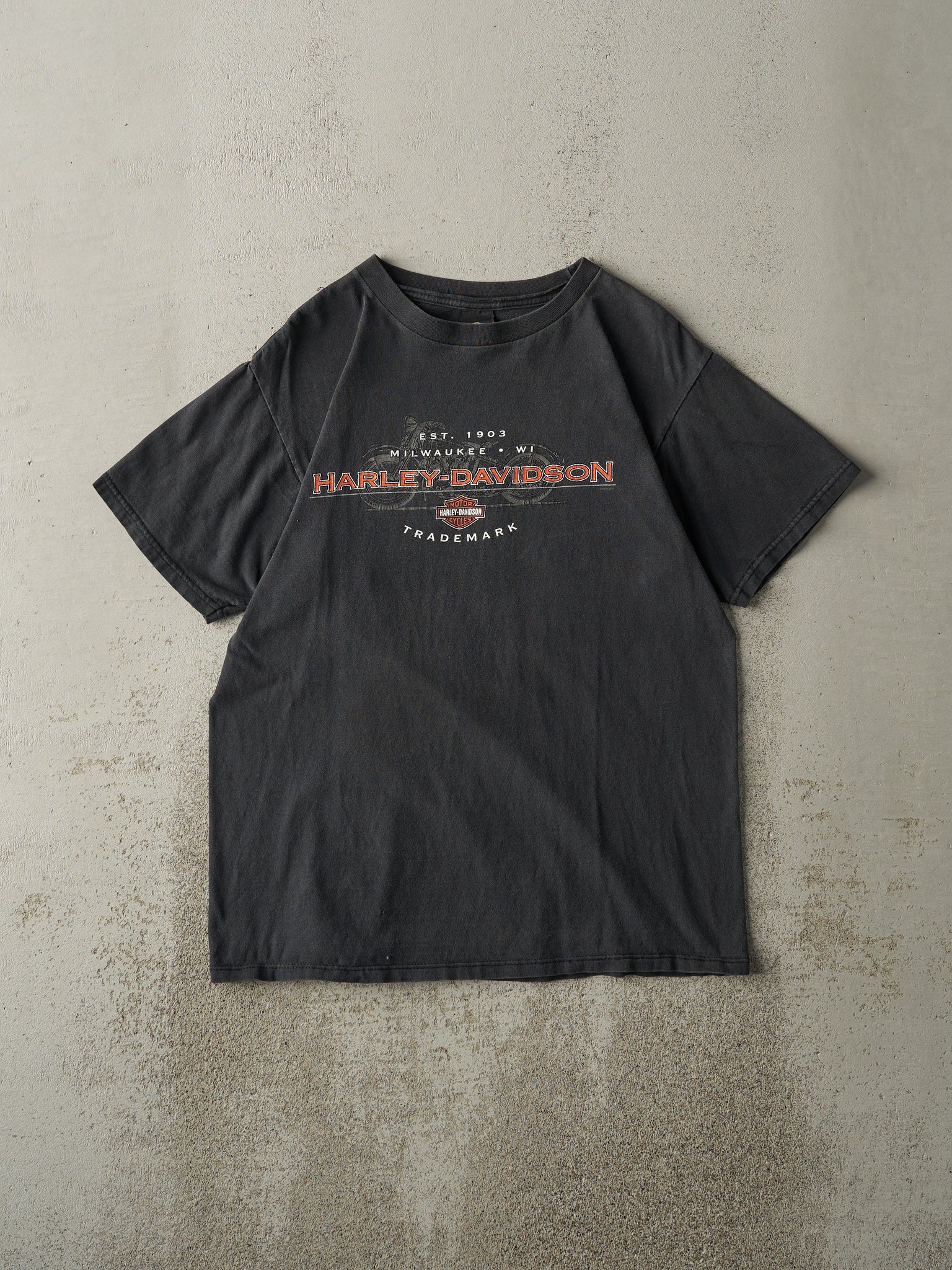 Vintage 01' Faded Black Austin Texas Harley Davidson Tee (M)