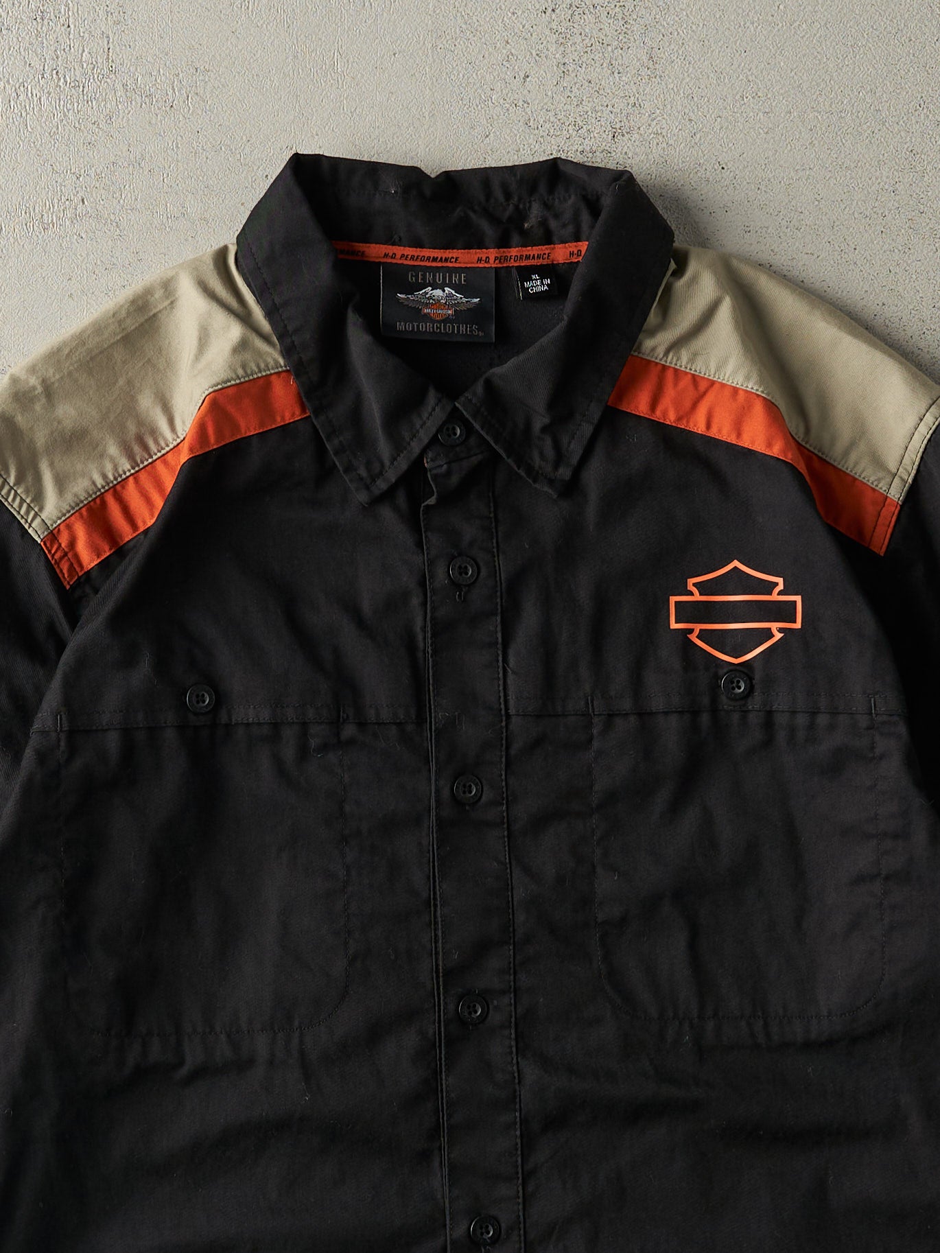 Vintage Y2K Black Harley Davidson Short Sleeve Button Up (L/XL)