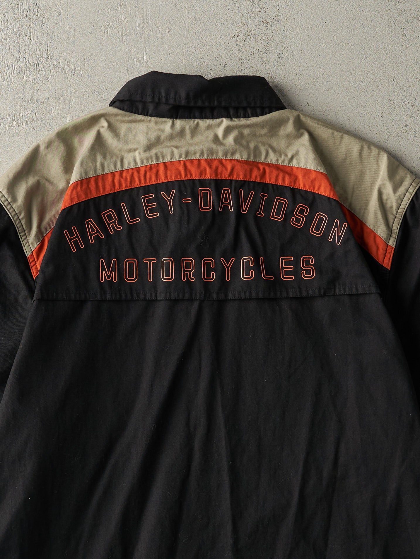 Vintage Y2K Black Harley Davidson Short Sleeve Button Up (L/XL)