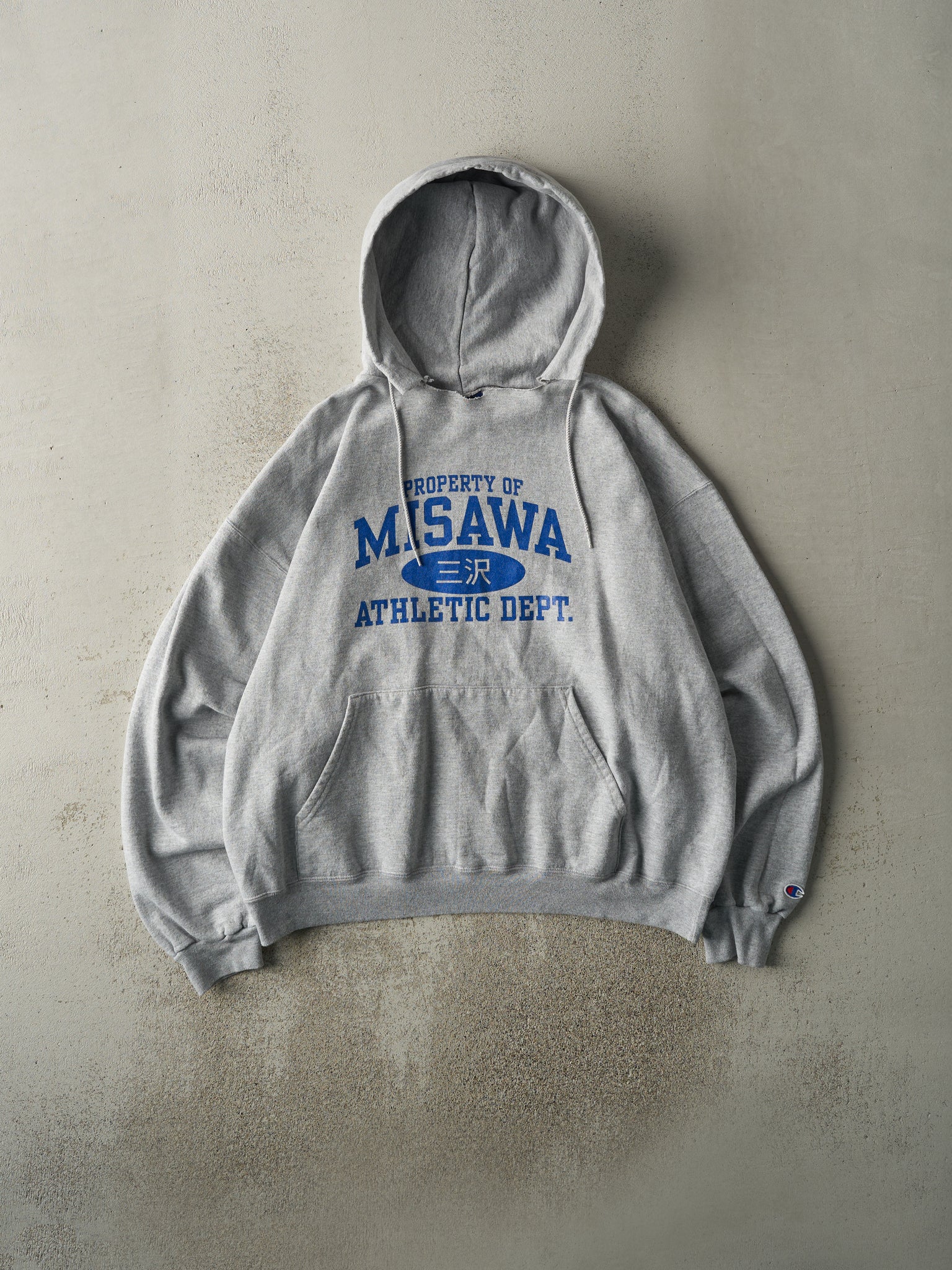 Vintage 90s Grey Misawa Athletic Department Champion Hoodie (L/XL)