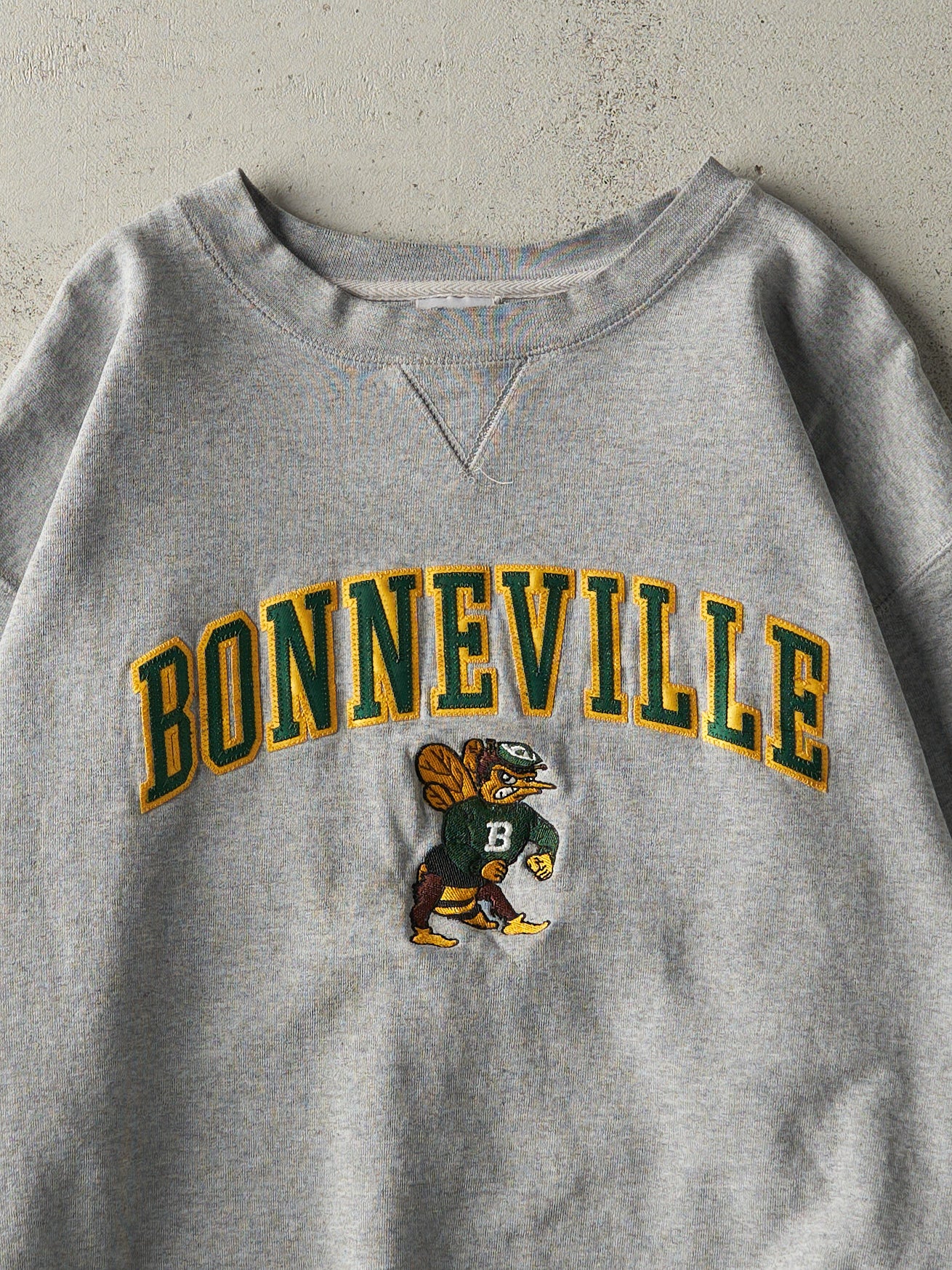 Vintage 90s Grey Bonneville Embroidered Crewneck (XL)