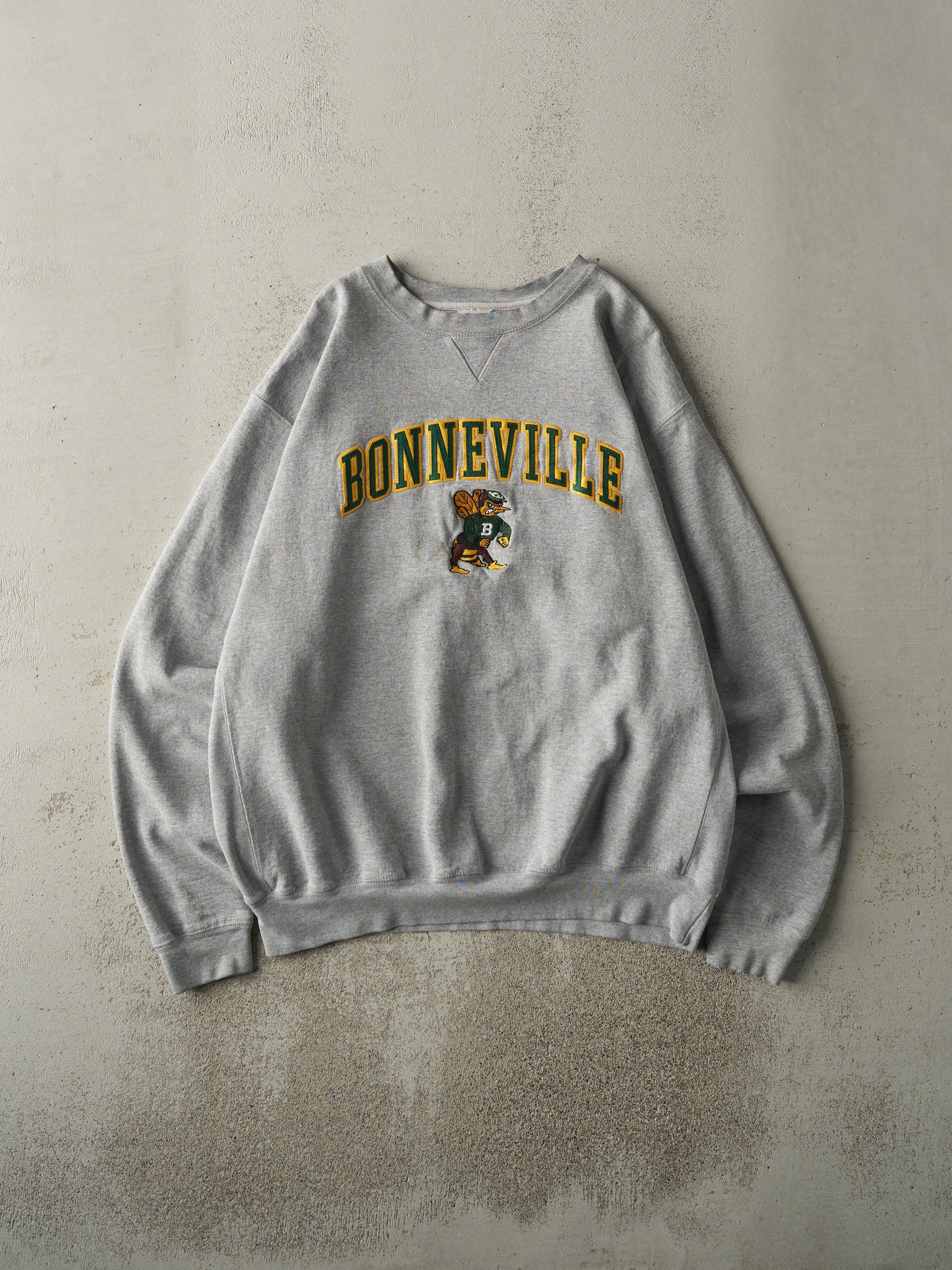 Vintage 90s Grey Bonneville Embroidered Crewneck (XL)