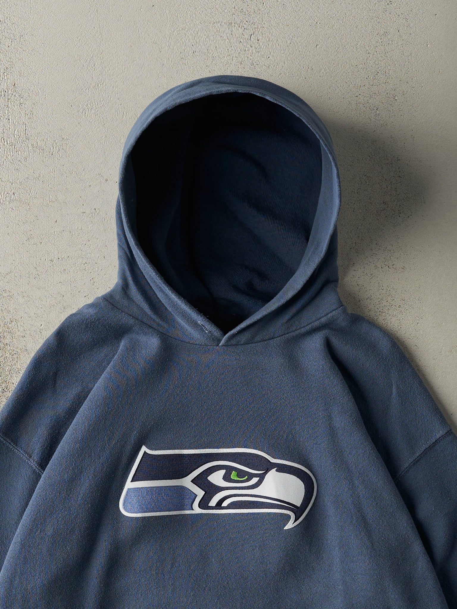 Vintage Y2K Slate Blue Embroidered Seattle Seahawks Hoodie (L)