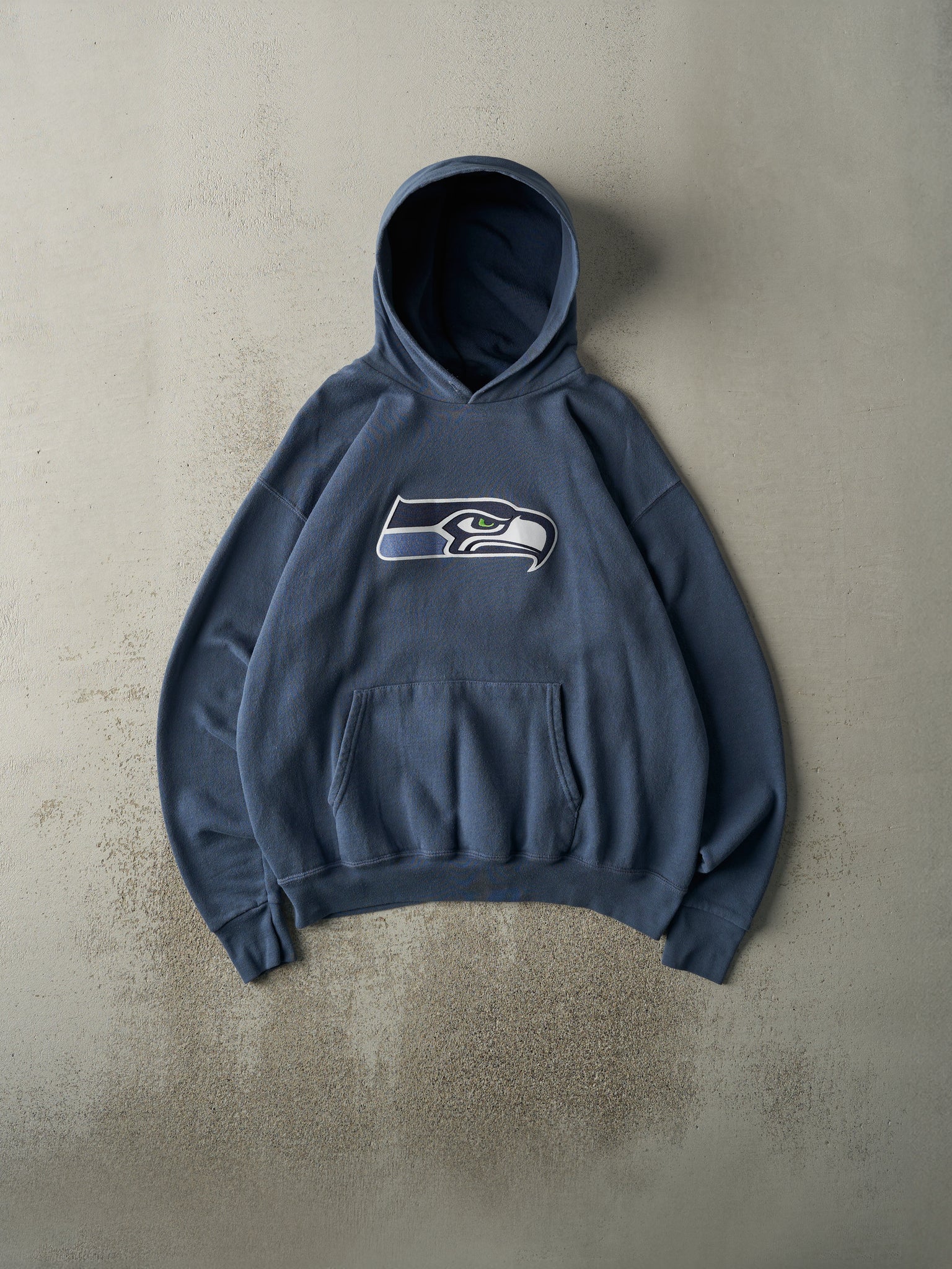 Vintage Y2K Slate Blue Embroidered Seattle Seahawks Hoodie (L)