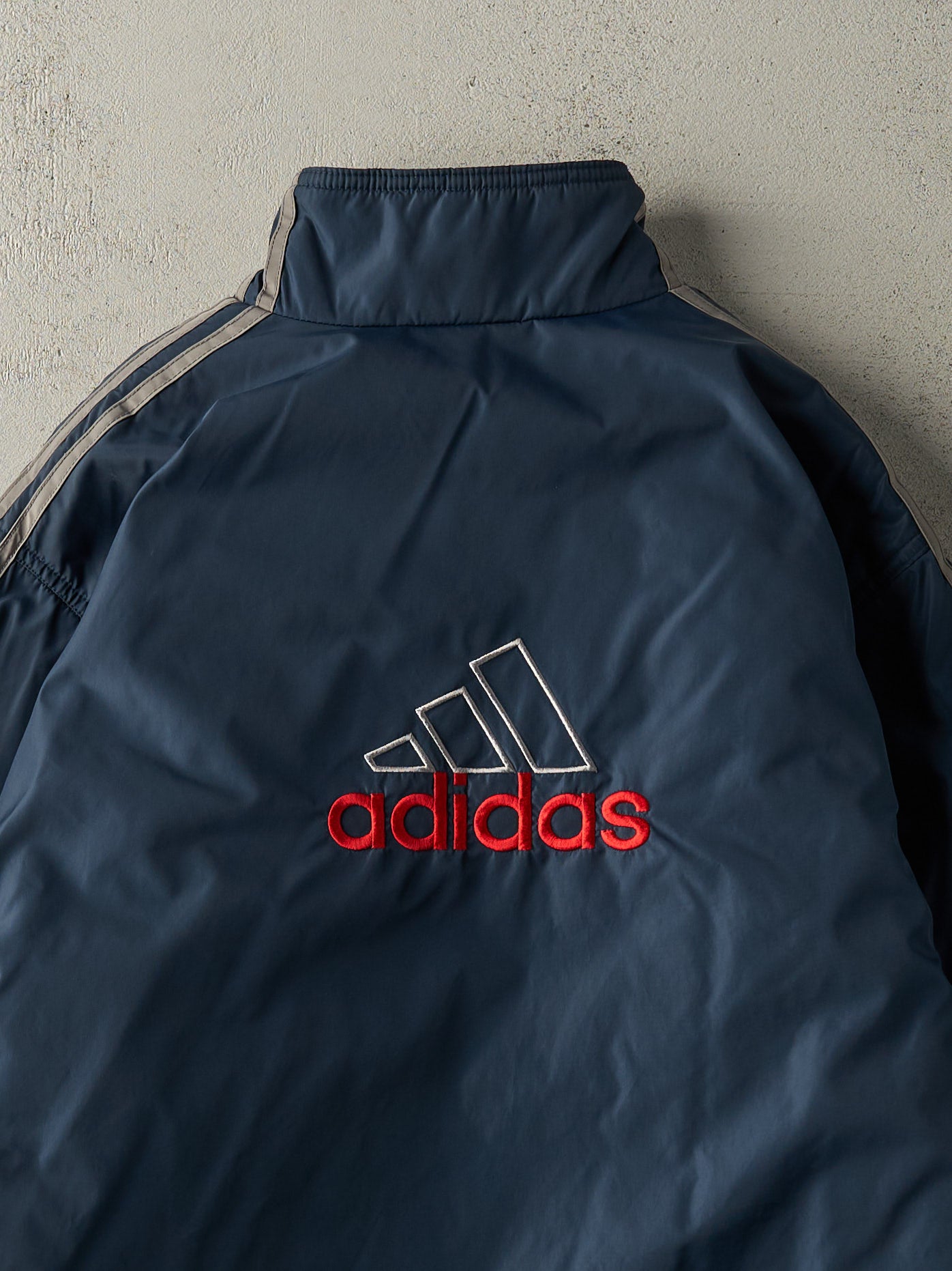 Vintage 90s Blue Adidas Fleece Lined Windbreaker Jacket (M/L)