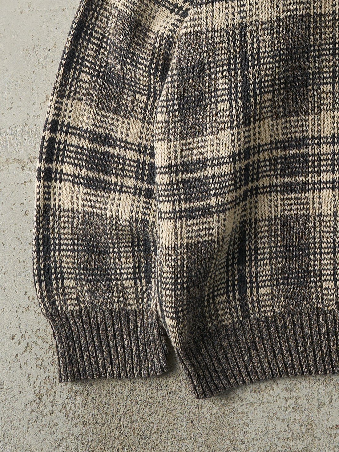 Vintage 90s Beige & Brown Grandpa Knit Sweater (M)