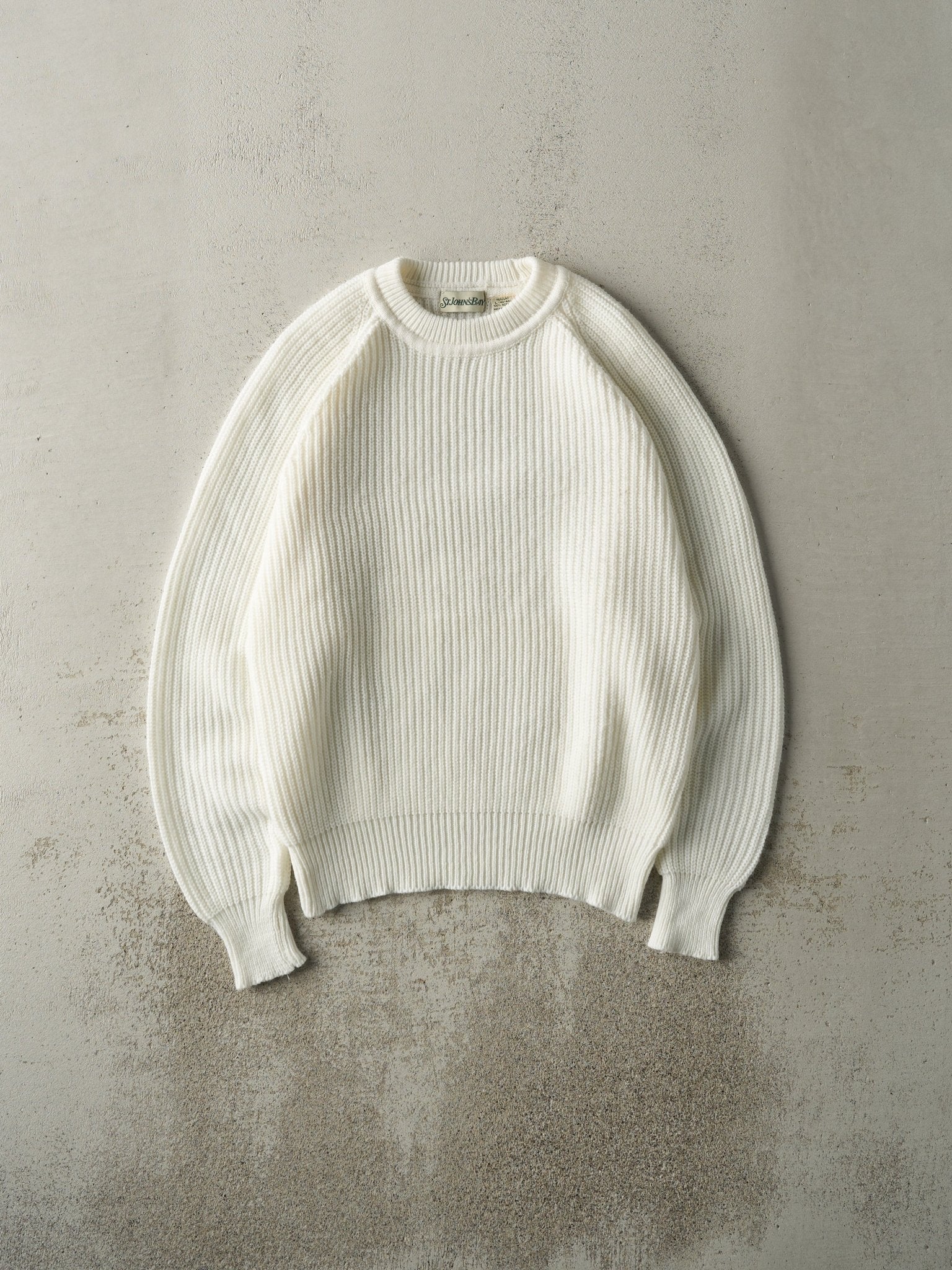 Vintage 80s White Fishermans Knit (M)