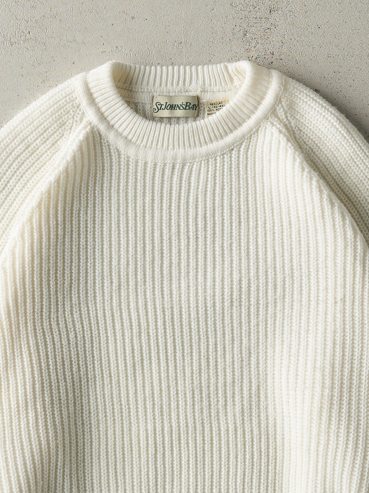Vintage 80s White Fishermans Knit (M)