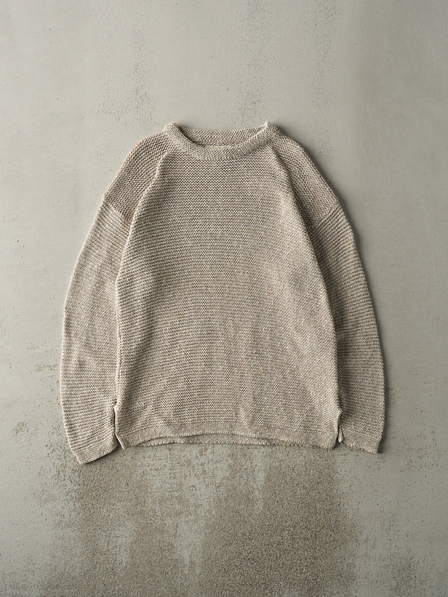 Vintage 90s Oatmeal Eddie Bauer Knit Pullover (S/M)