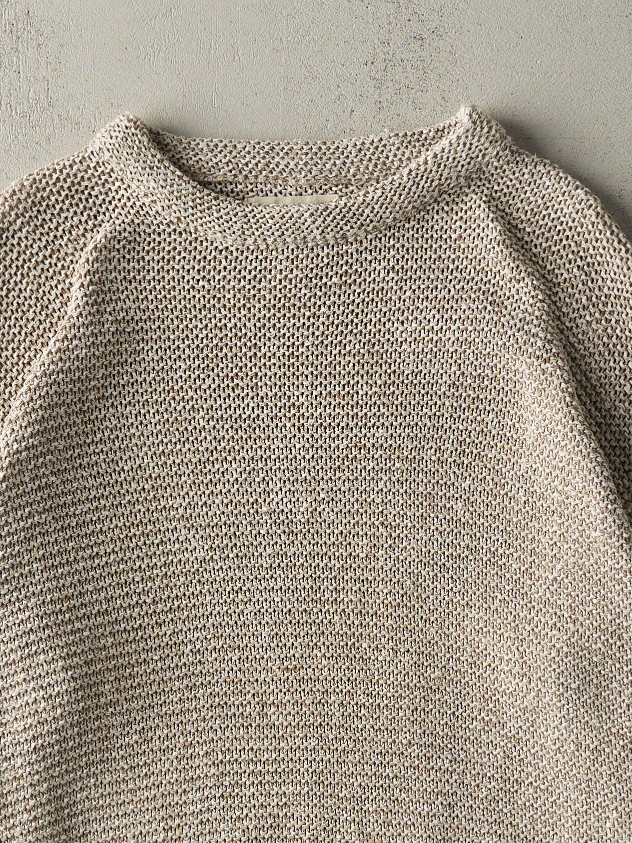 Vintage 90s Oatmeal Eddie Bauer Knit Pullover (S/M)