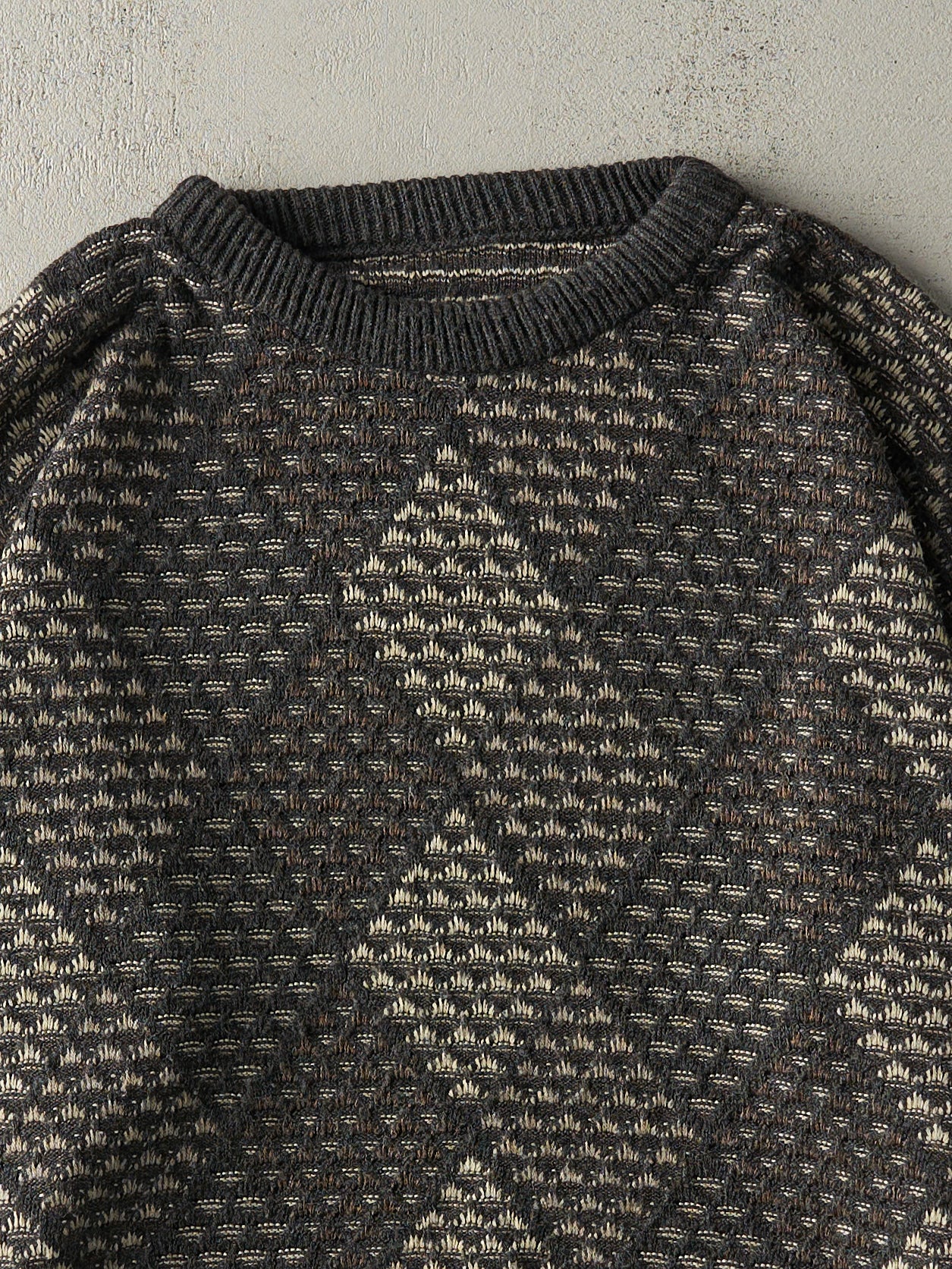 Vintage 90s Brown, Beige & Black Grandpa Knit (L)