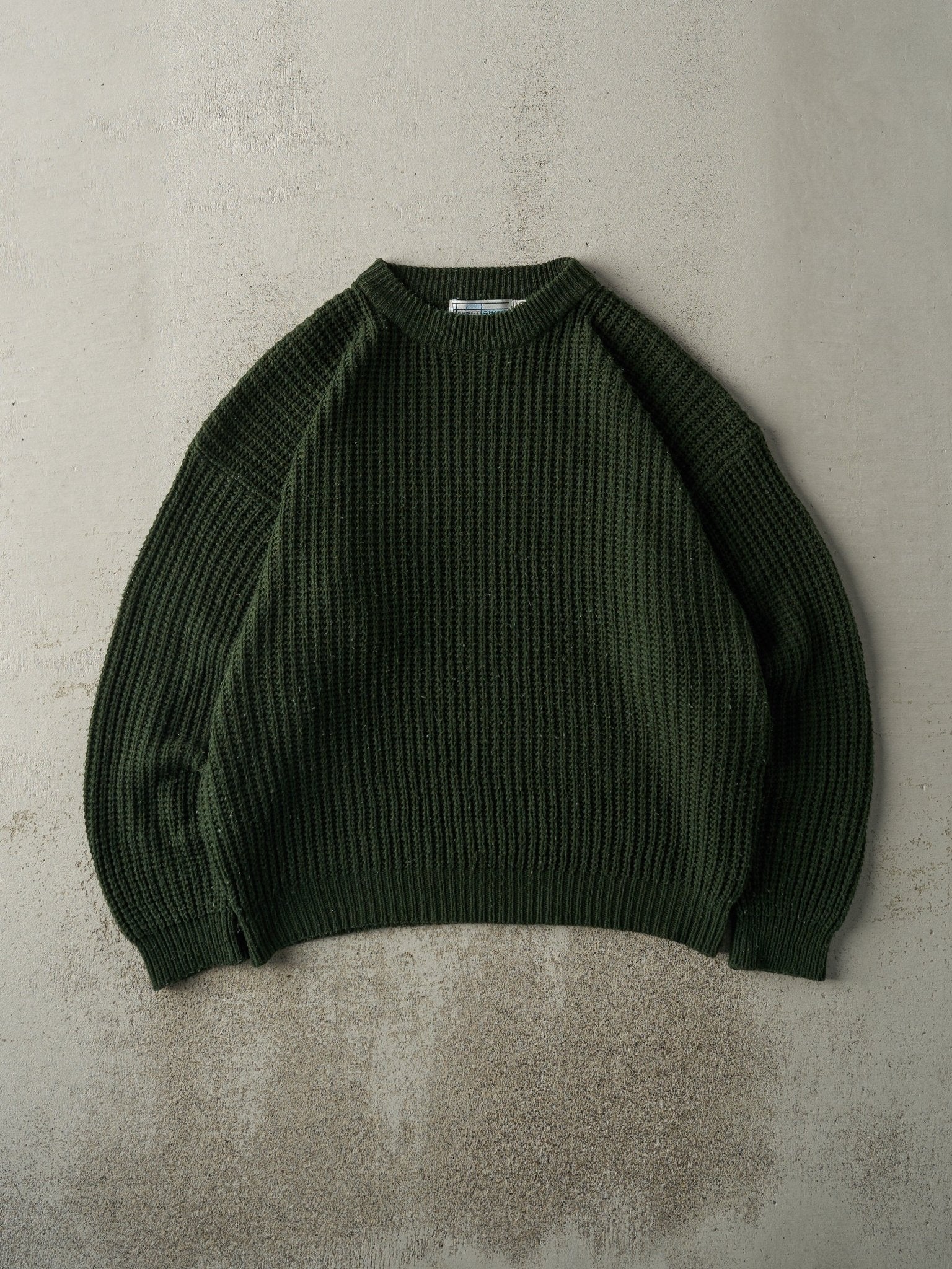 Vintage 90s Green Fishermans Knit Pullover (L)