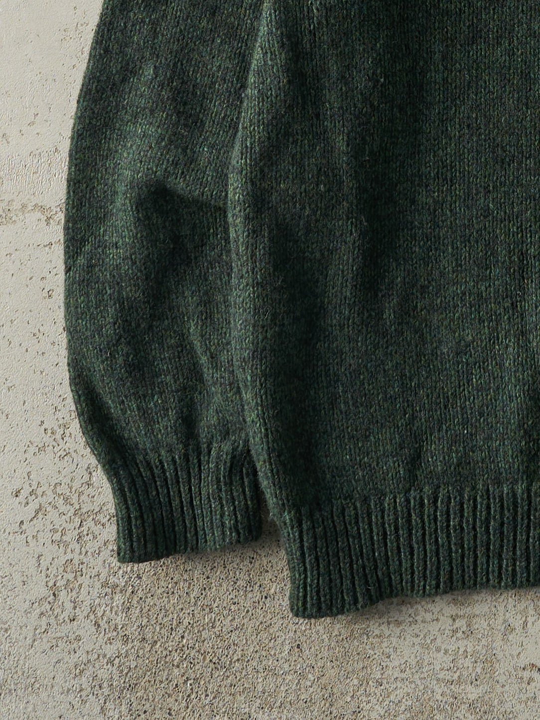 Vintage 90s Green LL Bean Quarter Button Knit (M)