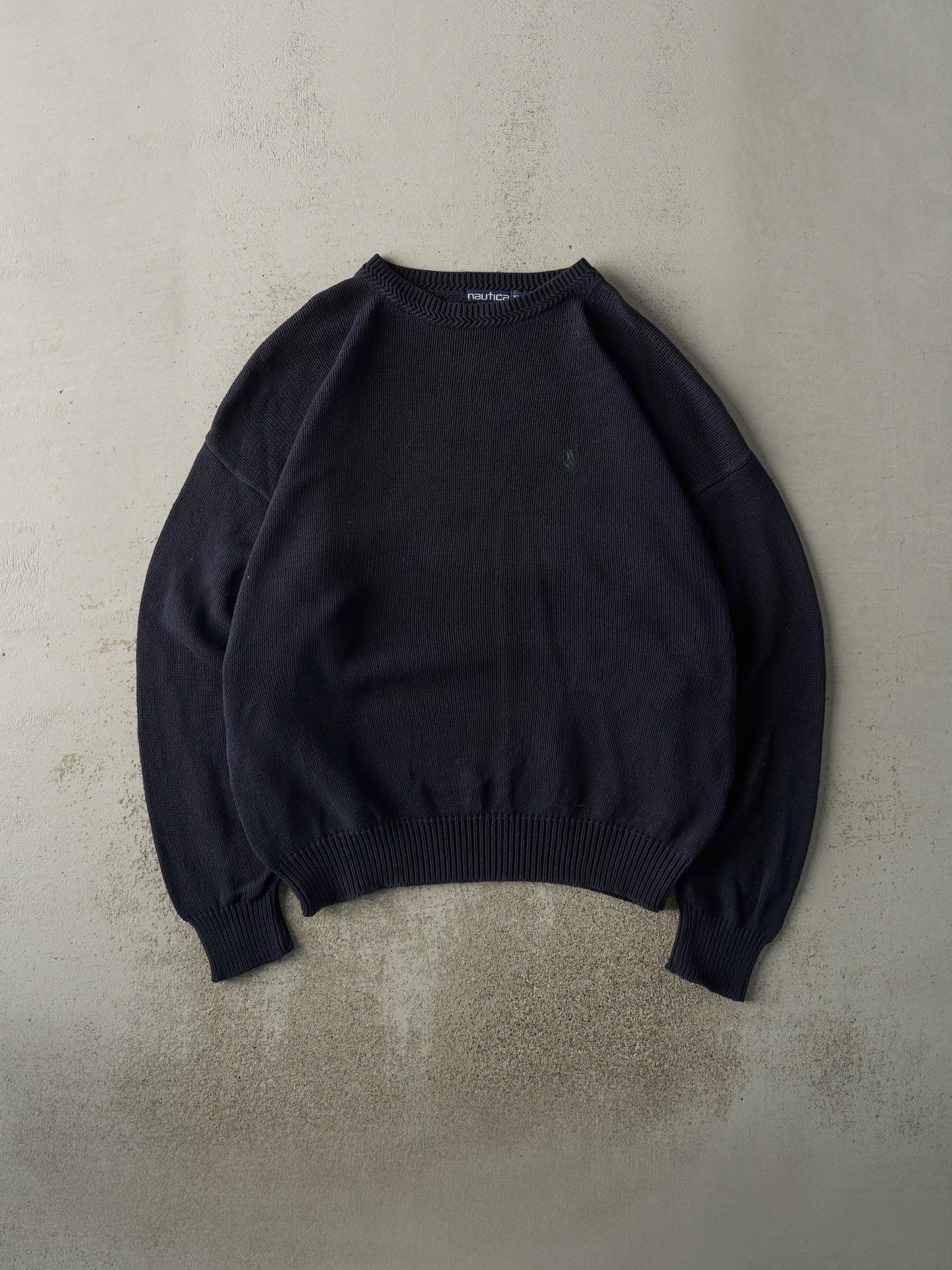 Vintage Y2K Navy Blue Embroidered Knit (XL/XXL)