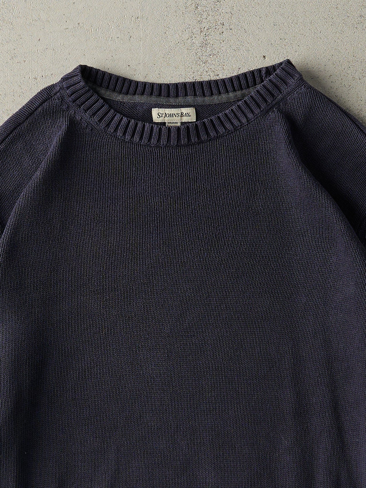 Vintage Y2K Navy Blue Knit Pullover (XL)