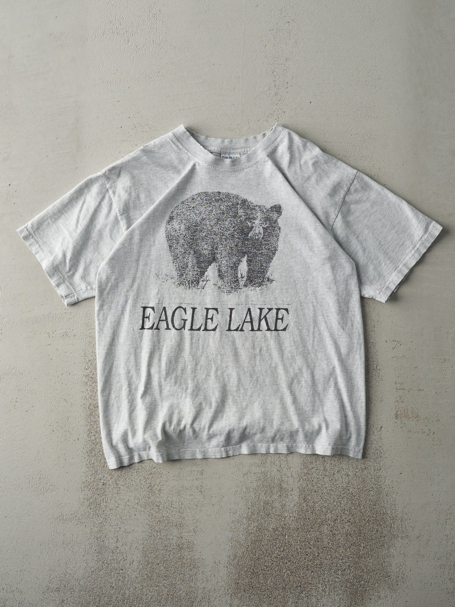 Vintage Y2K Heather Grey Eagle Lake Tee (M)