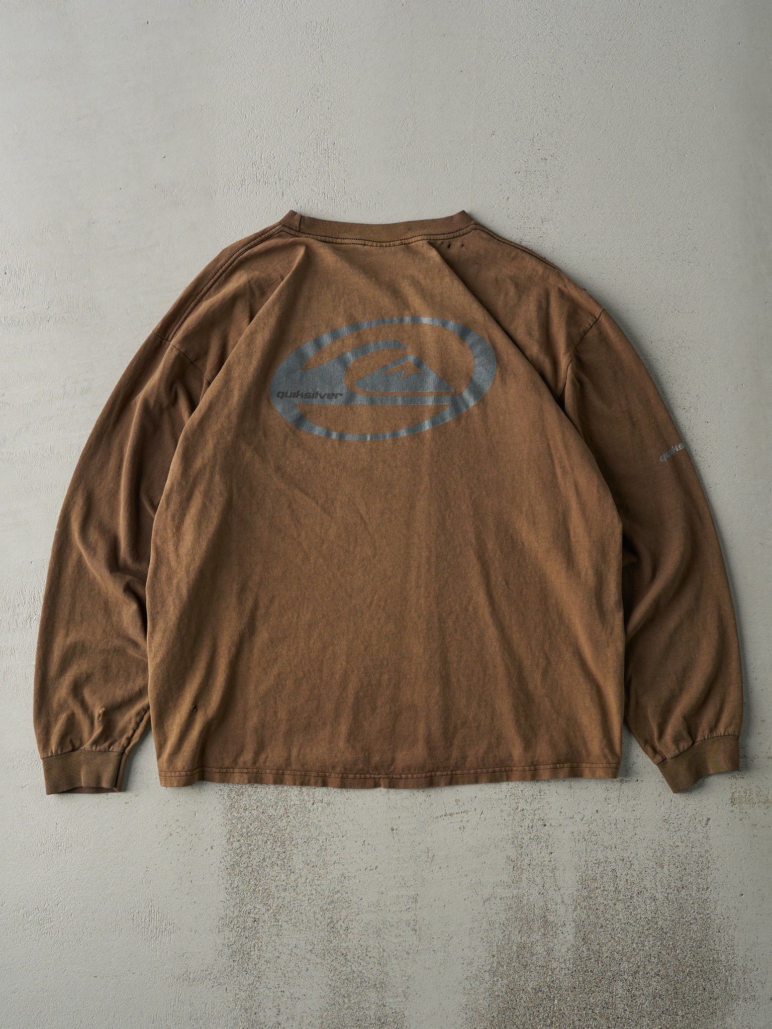 Vintage Y2K Sun Faded Brown Quiksilver Long Sleeve (L)