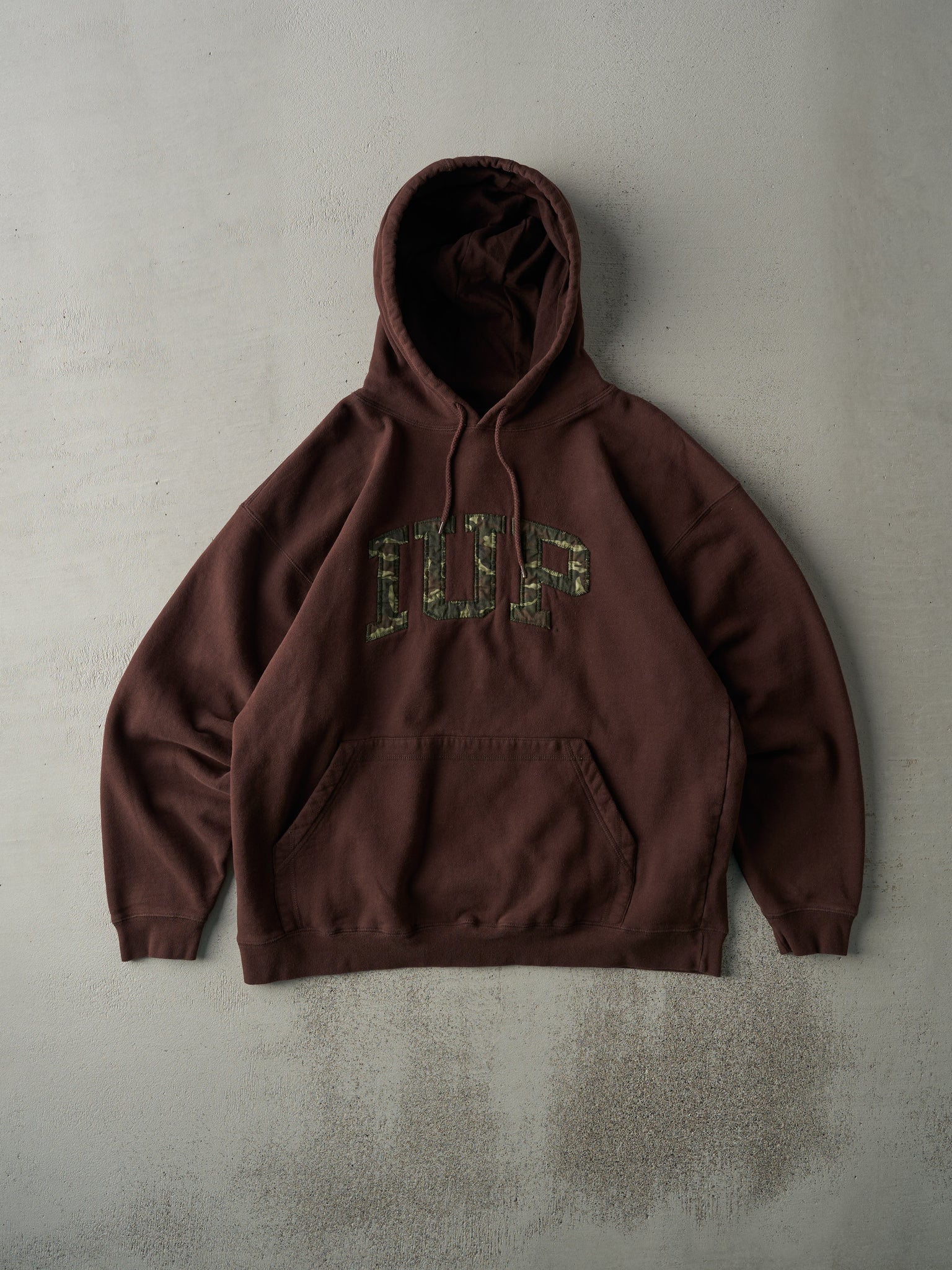 Vintage Y2K Brown and Camo IUP Hoodie (L)