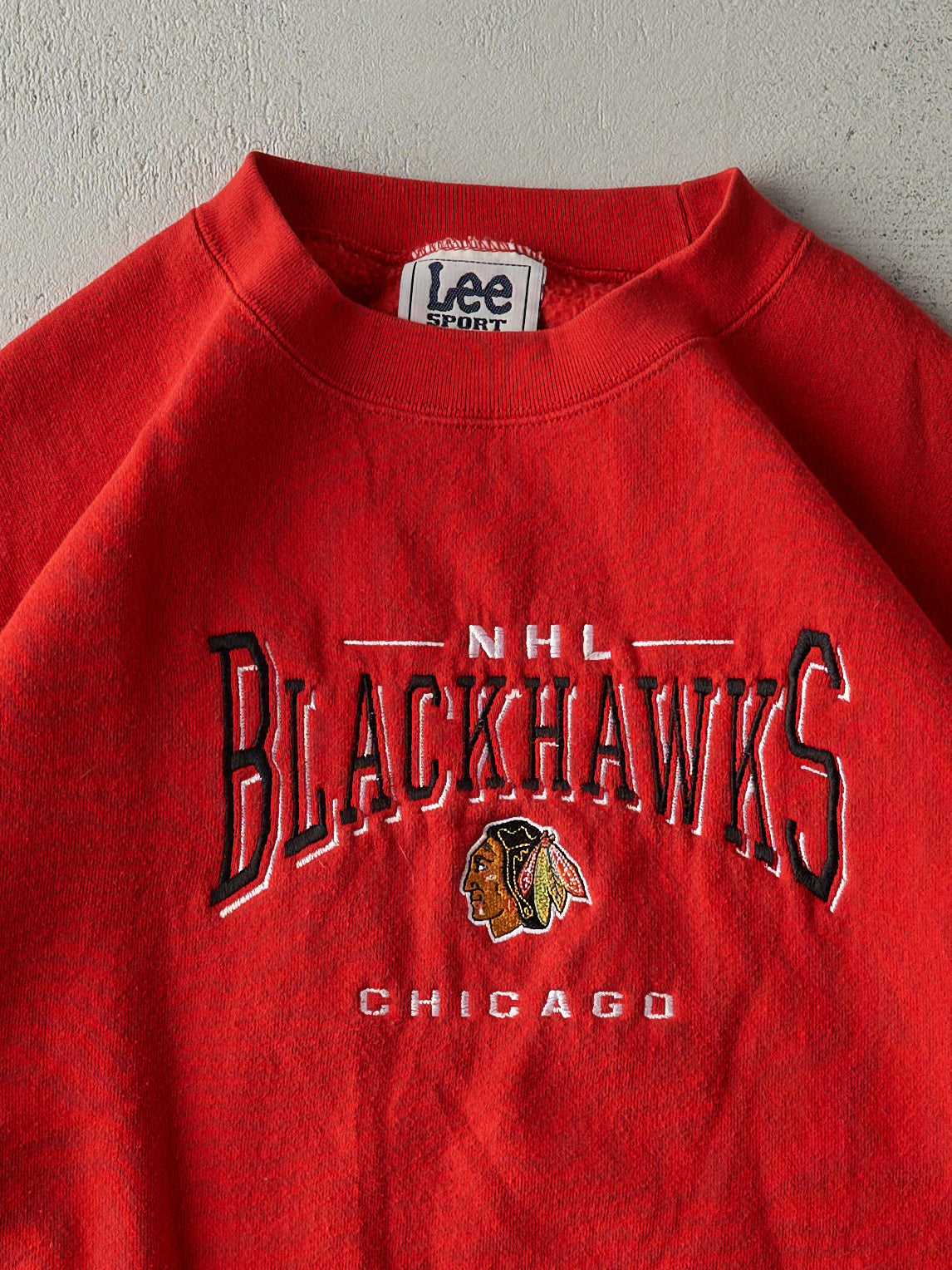 Vintage 90s Red Chicago Blackhawks NHL Crewneck (L)