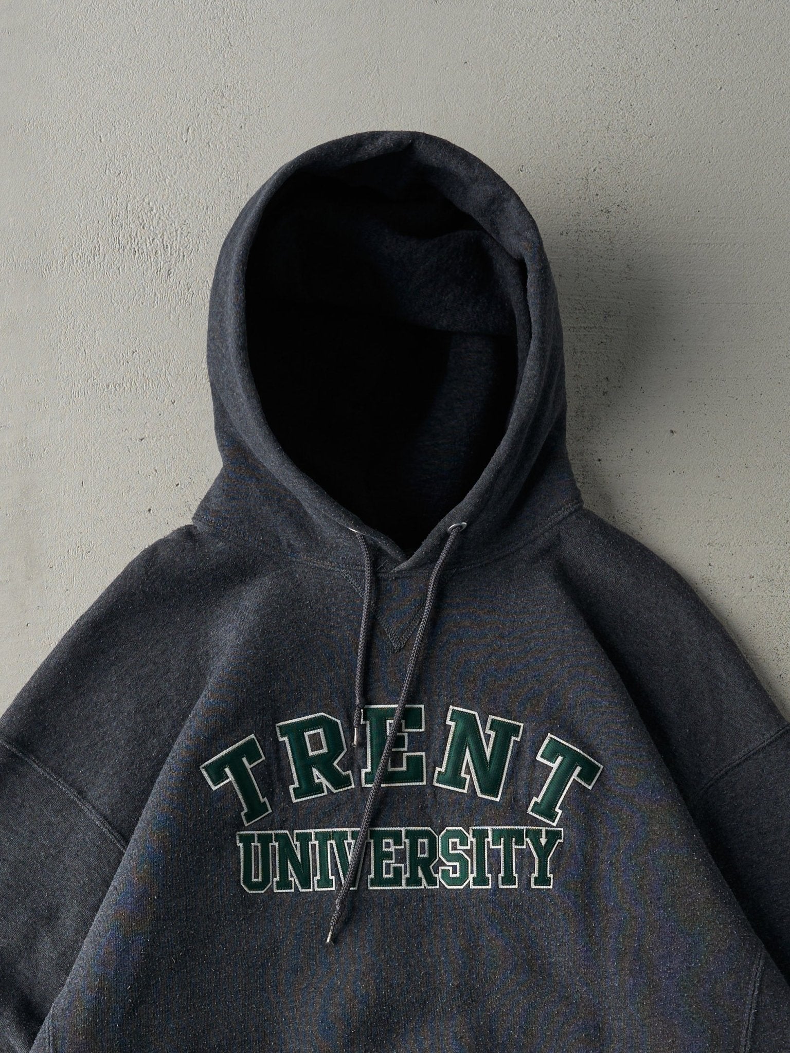 Vintage Y2K Charcoal Grey Trent University Hoodie (XL)