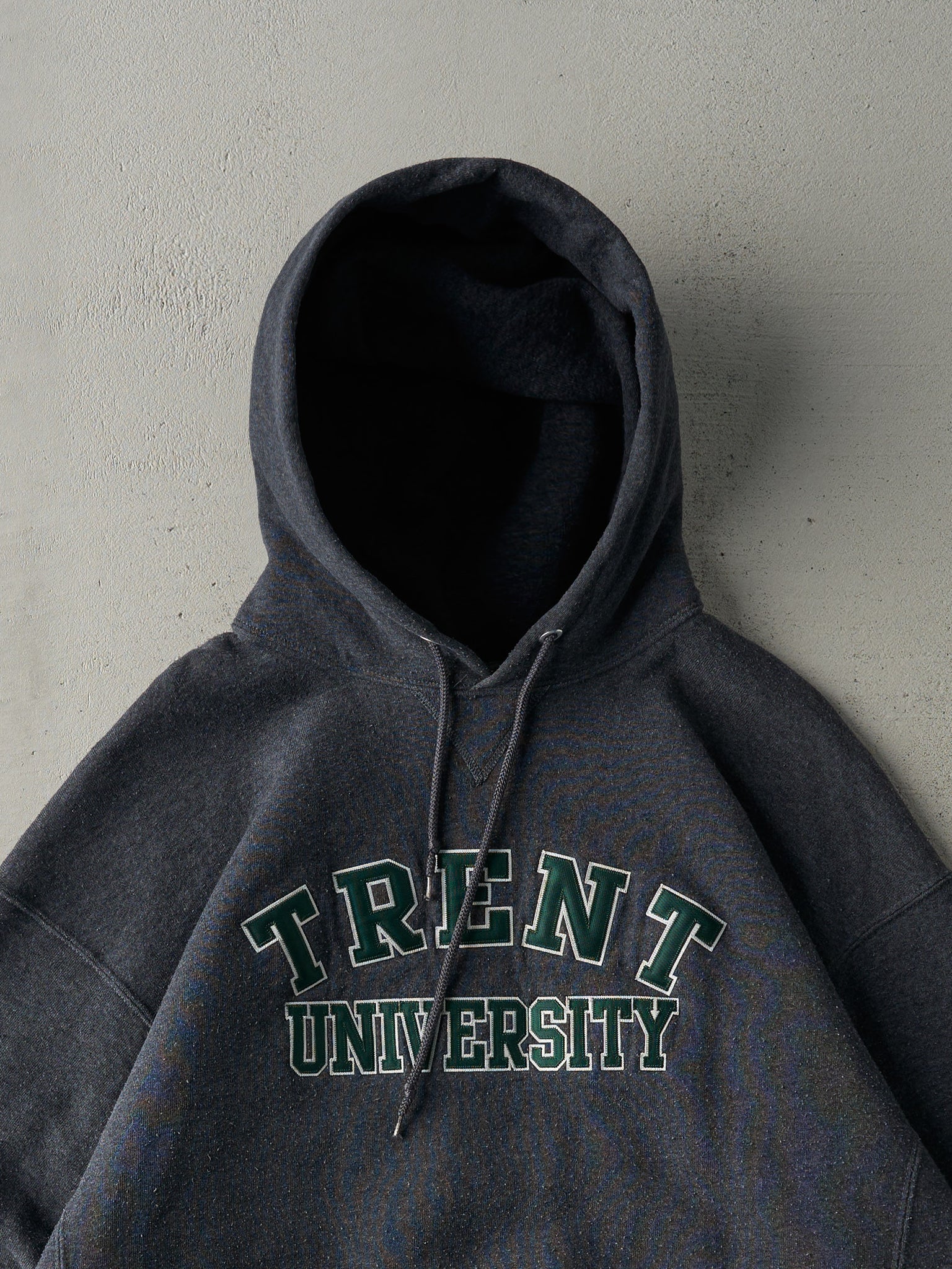 Vintage Y2K Charcoal Grey Trent University Hoodie (XL)