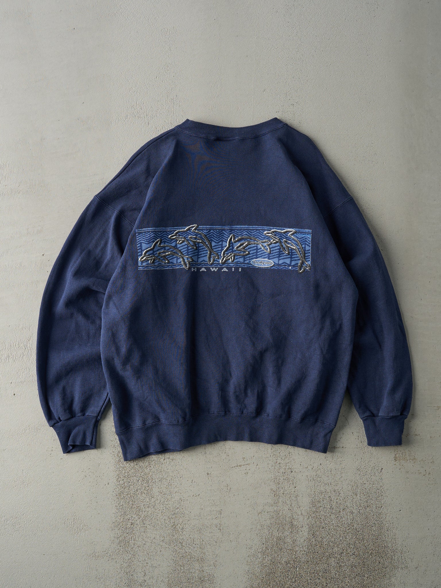 Vintage 90s Navy Blue Maui Hawaii Nature Crewneck (M)