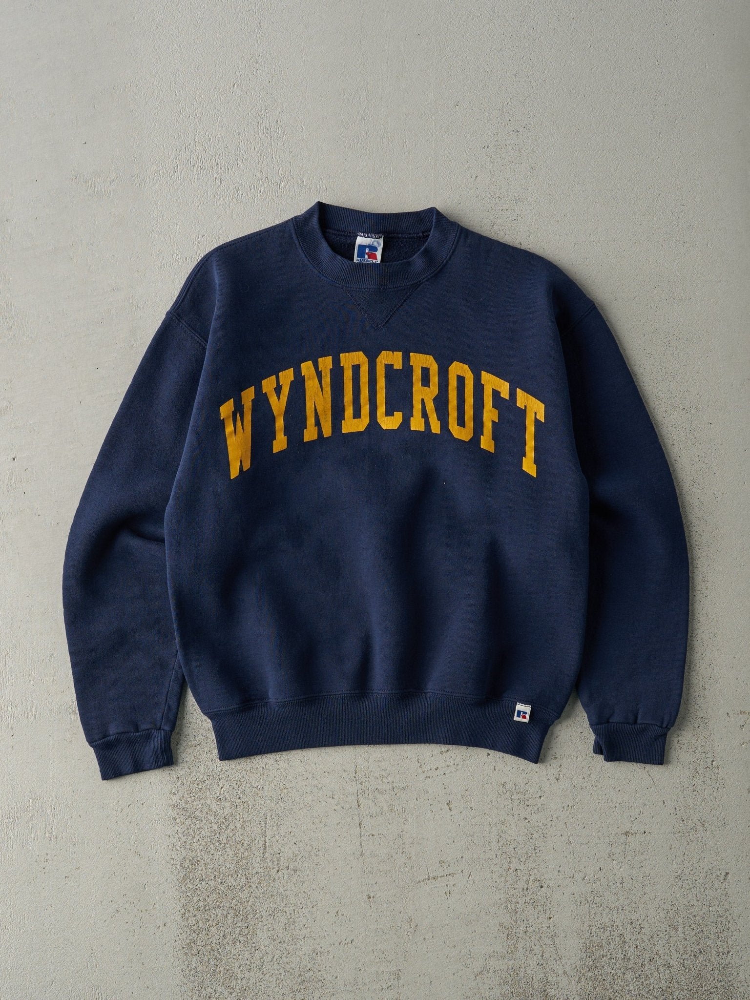 Vintage 90s Navy Blue Wyndcroft Russell Athletics Crewneck (S)