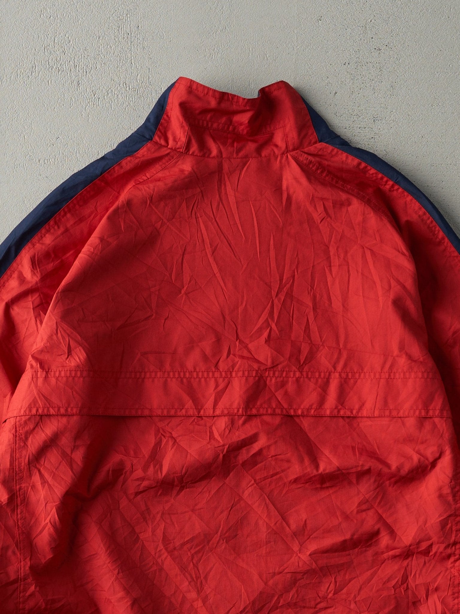 Vintage 90s Red and Navy Nike Swoosh Quarter Zip Windbreaker Jacket (M/L)