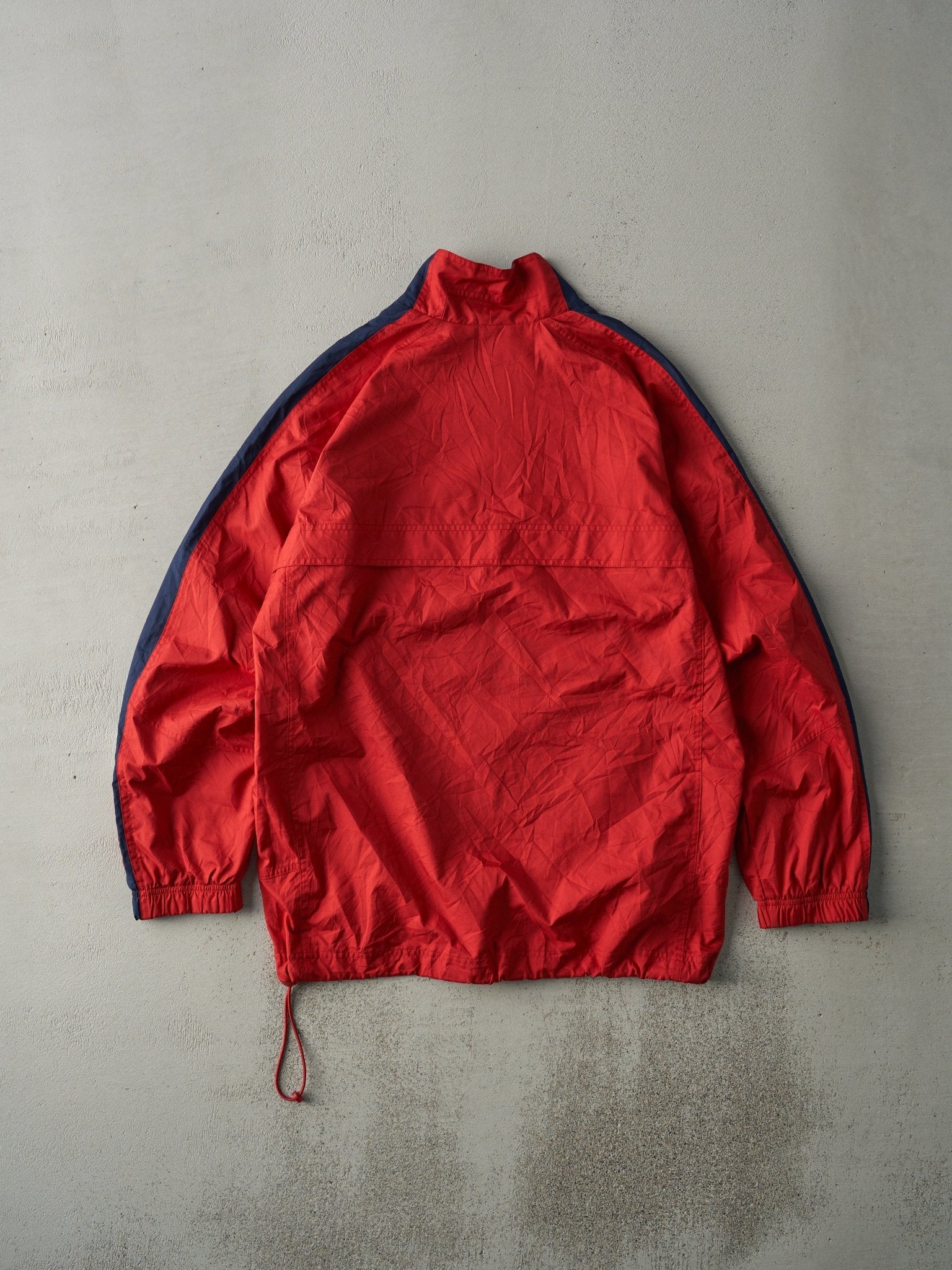 Vintage 90s Red and Navy Nike Swoosh Quarter Zip Windbreaker Jacket (M/L)