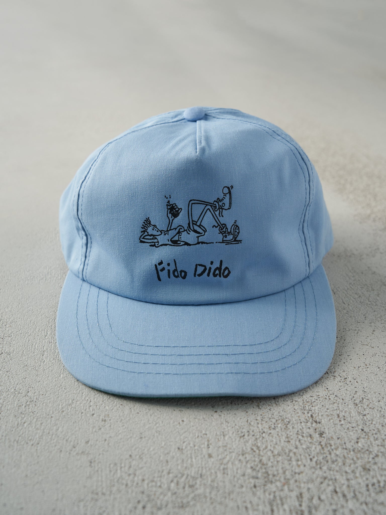 Vintage 90s Baby Blue "Fido Dido" 7UP Snapback Hat