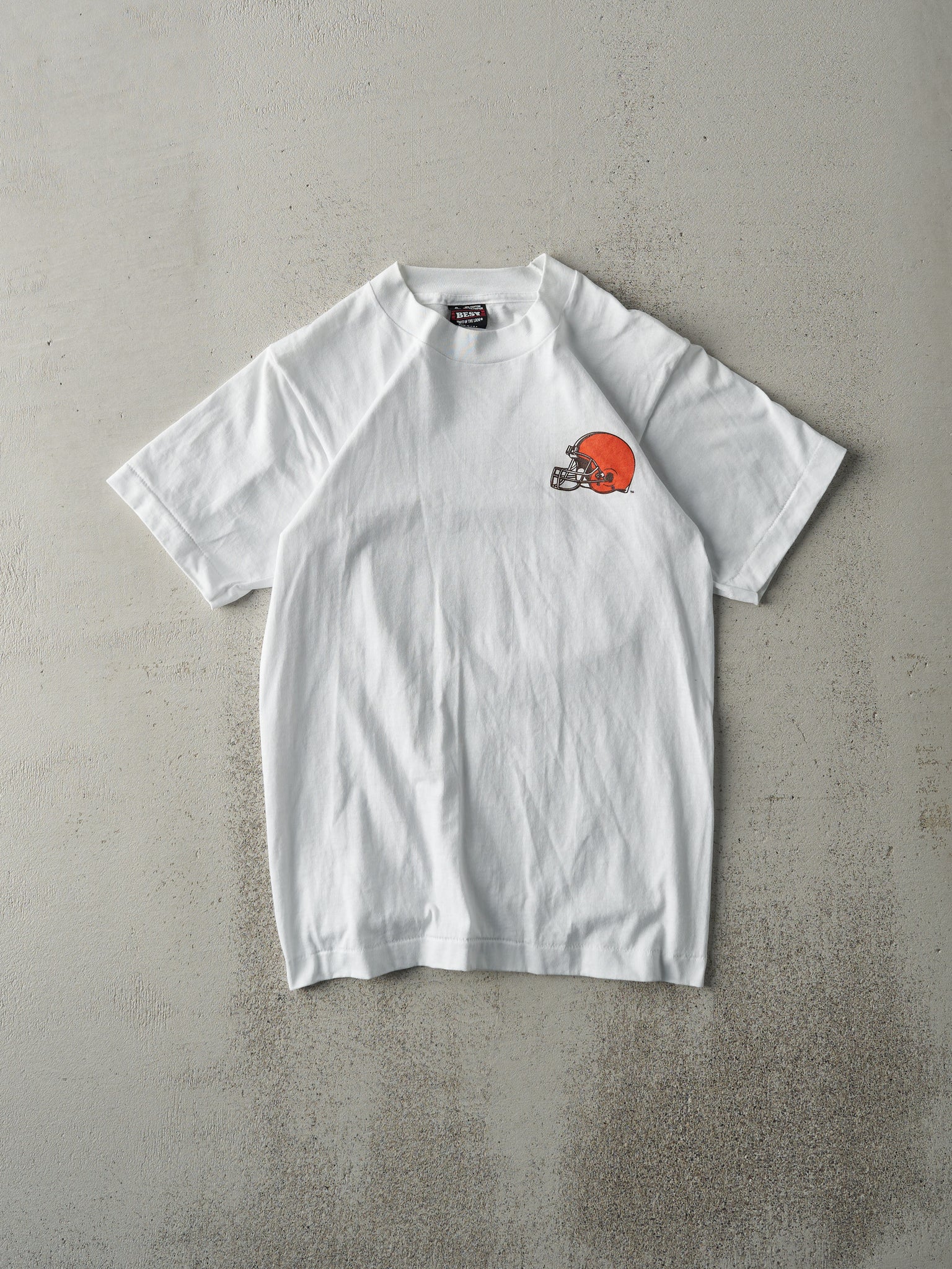 Vintage 90s White Cleveland Browns Single Stitch Tee (XS)