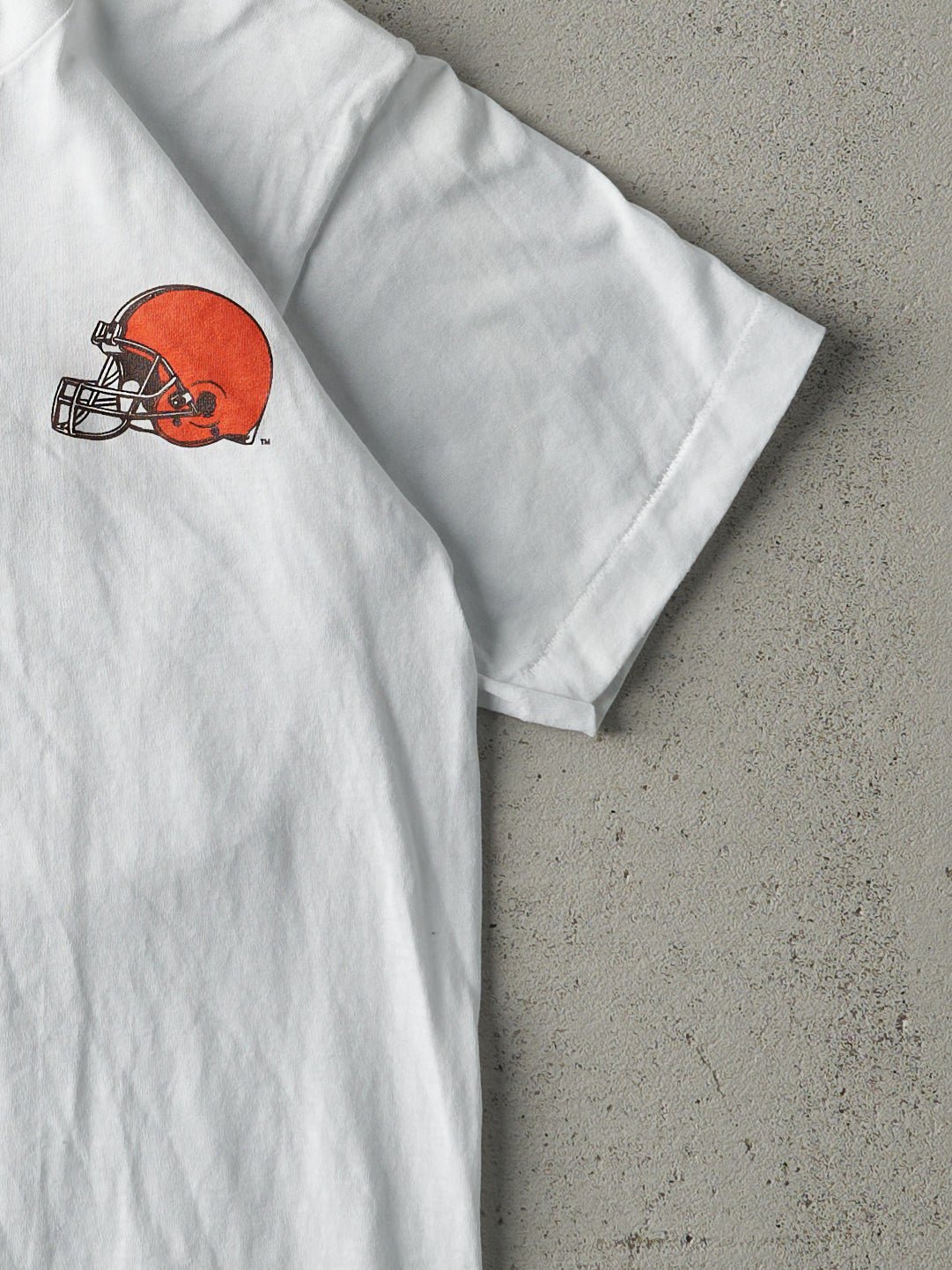 Vintage 90s White Cleveland Browns Single Stitch Tee (XS)
