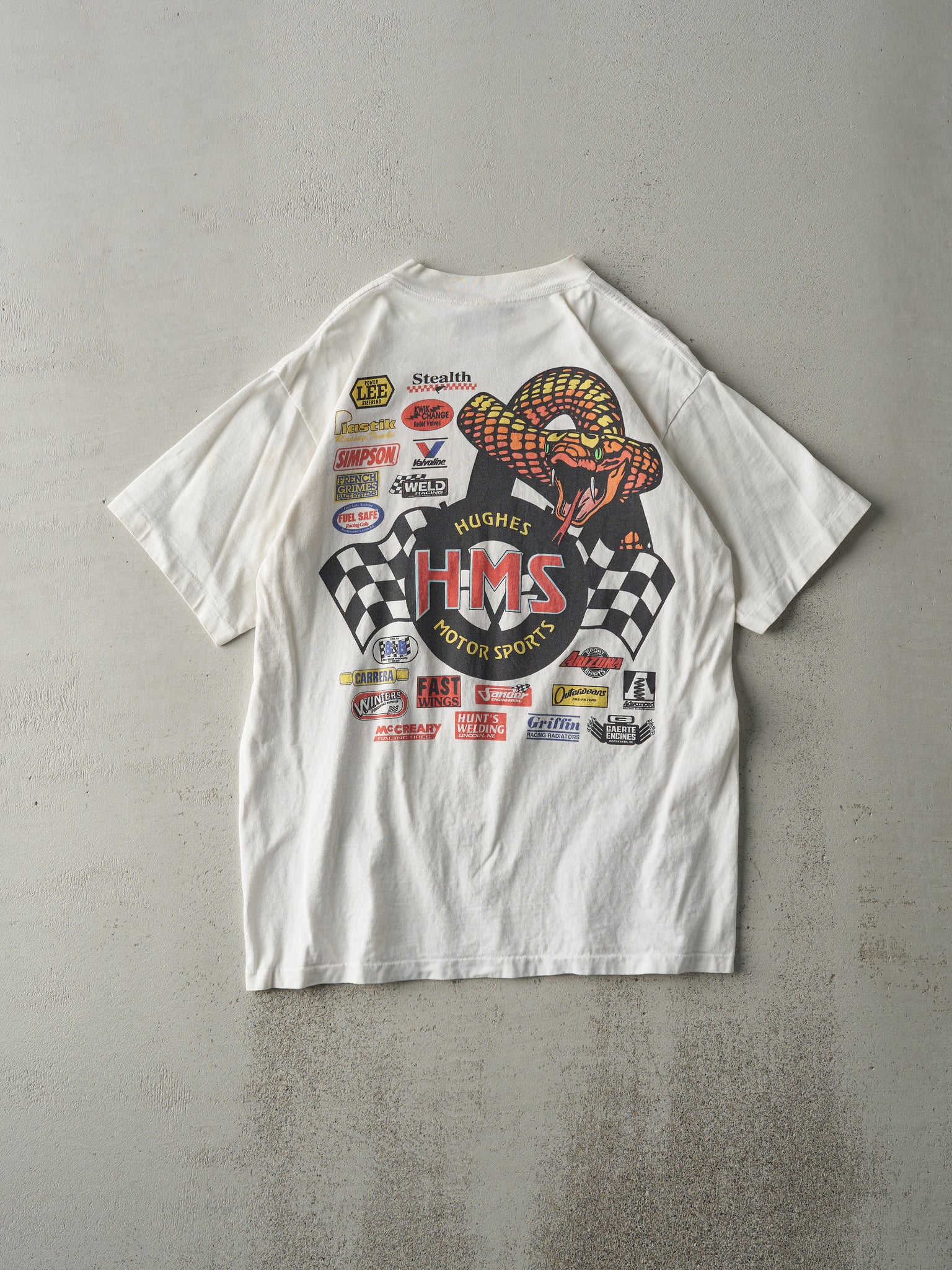 Vintage 94' White Joey Saldana Racing Single Stitch Tee (M)